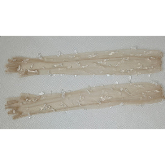 Anthropologie Dripping Crystal Tulle Gloves