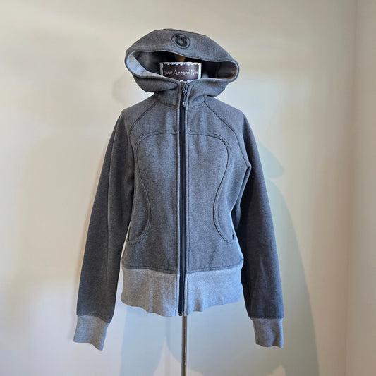 Lululemon Women's Scuba Heathered Gray Zip Cut Hoodie Sz 8 (772)