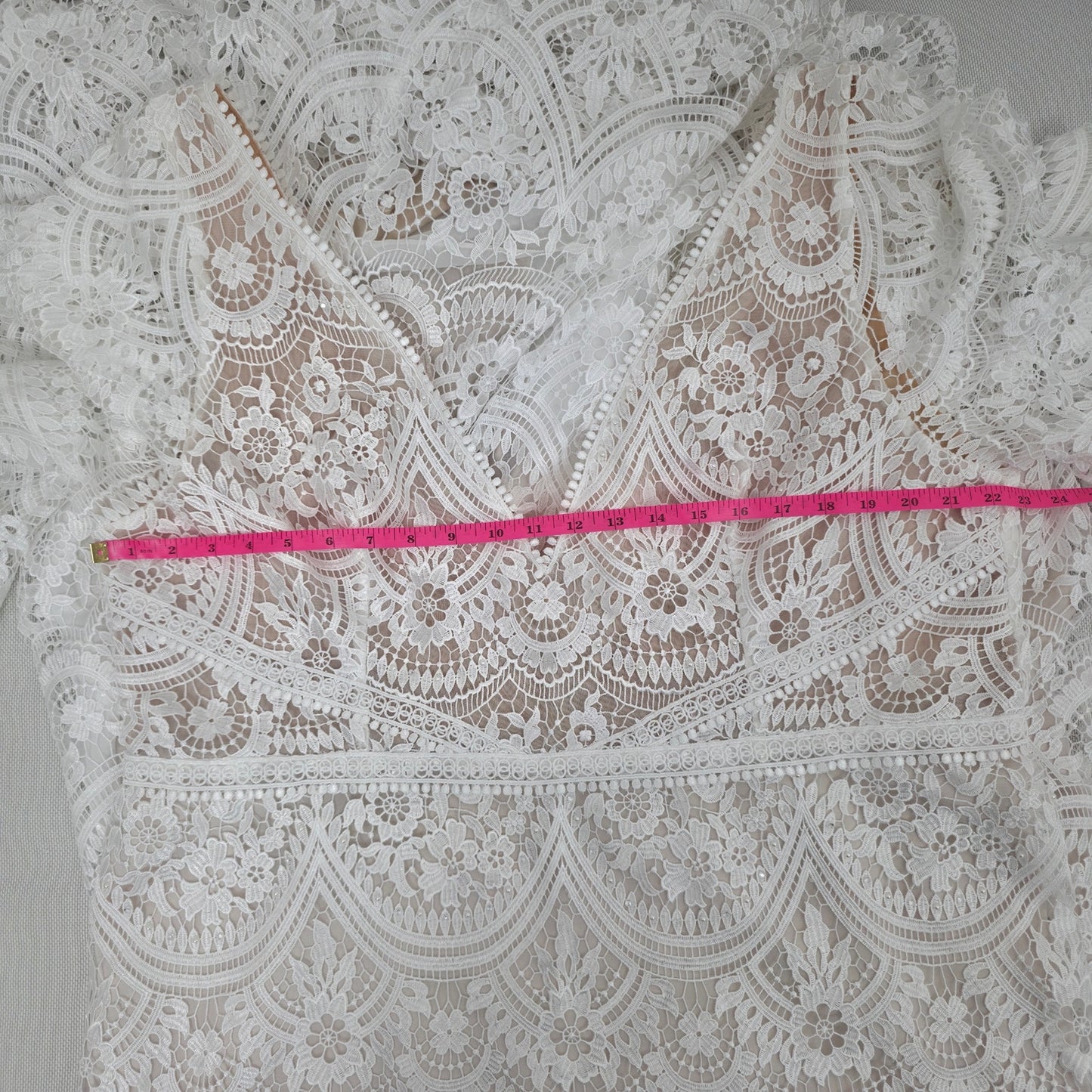 BHLDN Rish Haleh Flutter-Sleeve Lace V-Neck Fit & Flare Wedding Gown 22W NWT