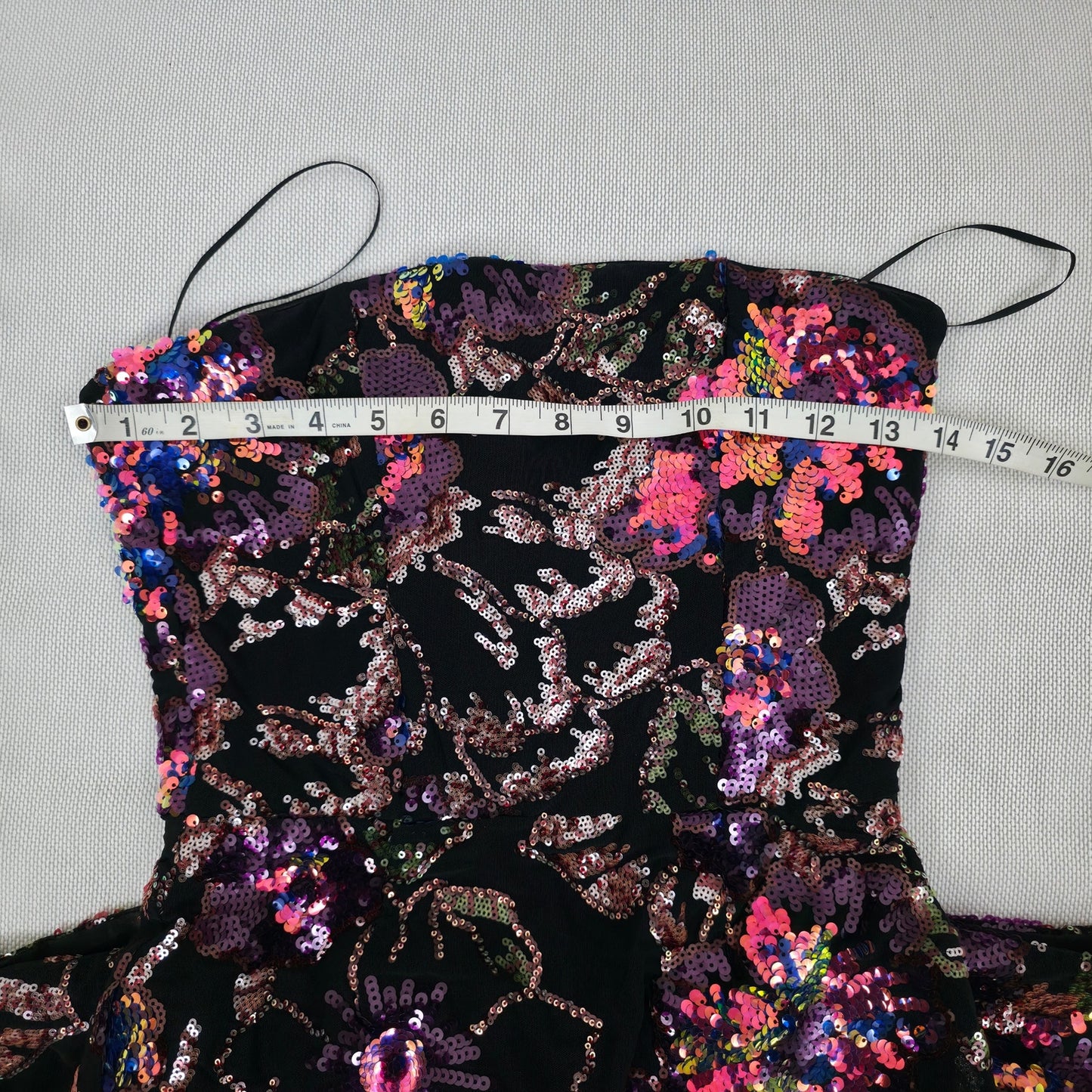 Helsi Helen Strapless Floral Stretch Sequin Mermaid Maxi Dress Sz Small NWT