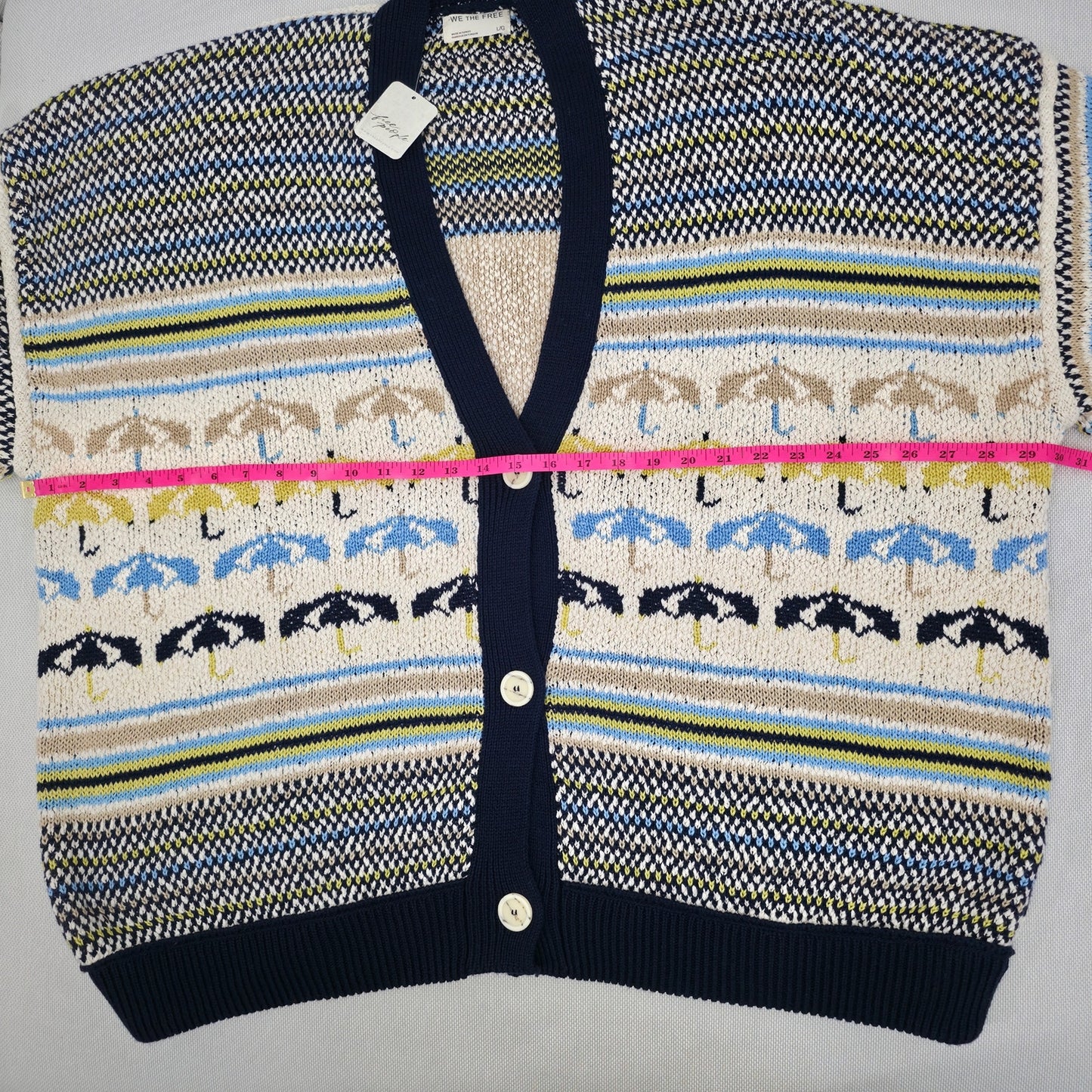 FREE PEOPLE We The Free Umbrella Knit Cardigan Sweater Oversized Large NWT