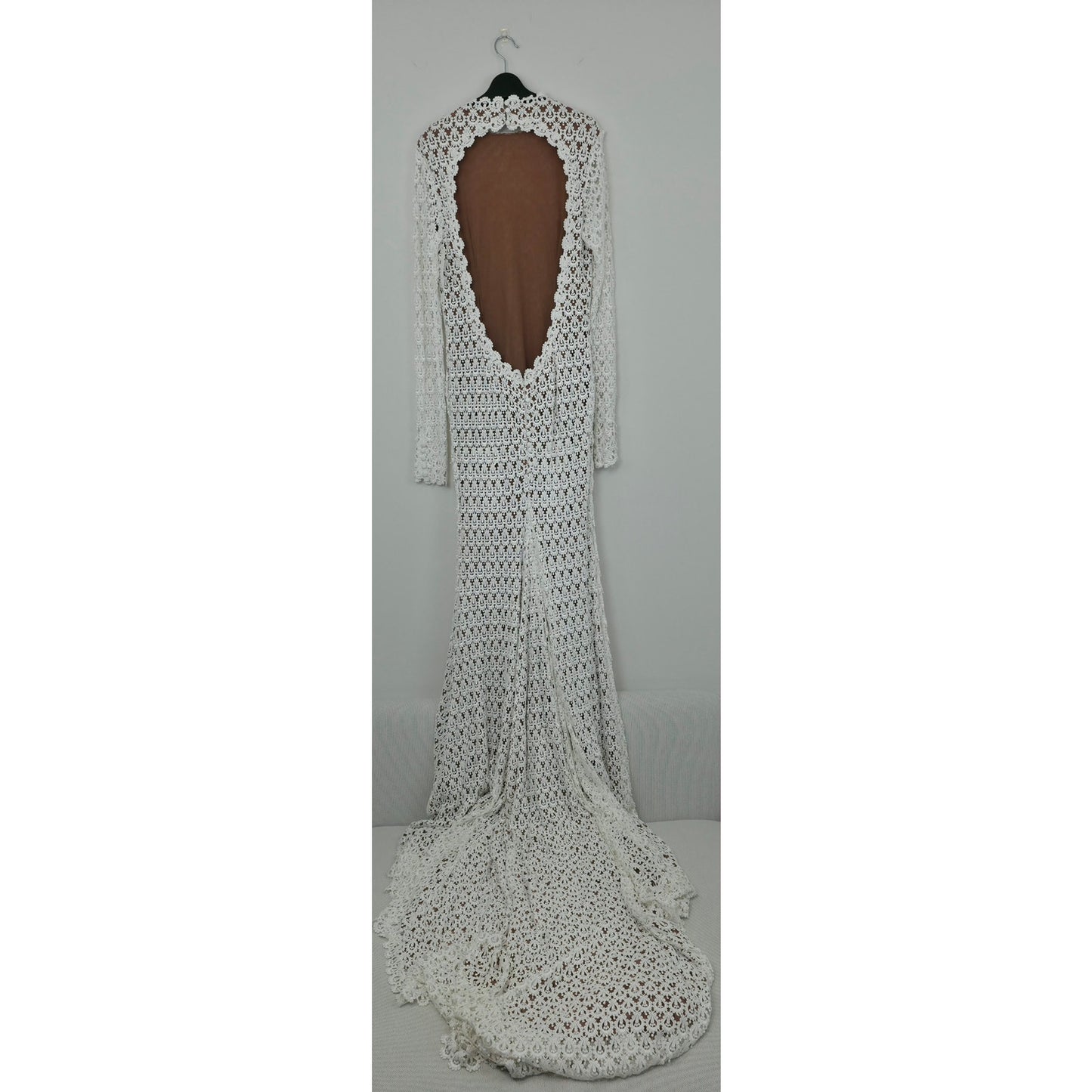 Daughters of Simone Hollis Lace Open Back Wedding Gown Bridal Bohemian XL NWT