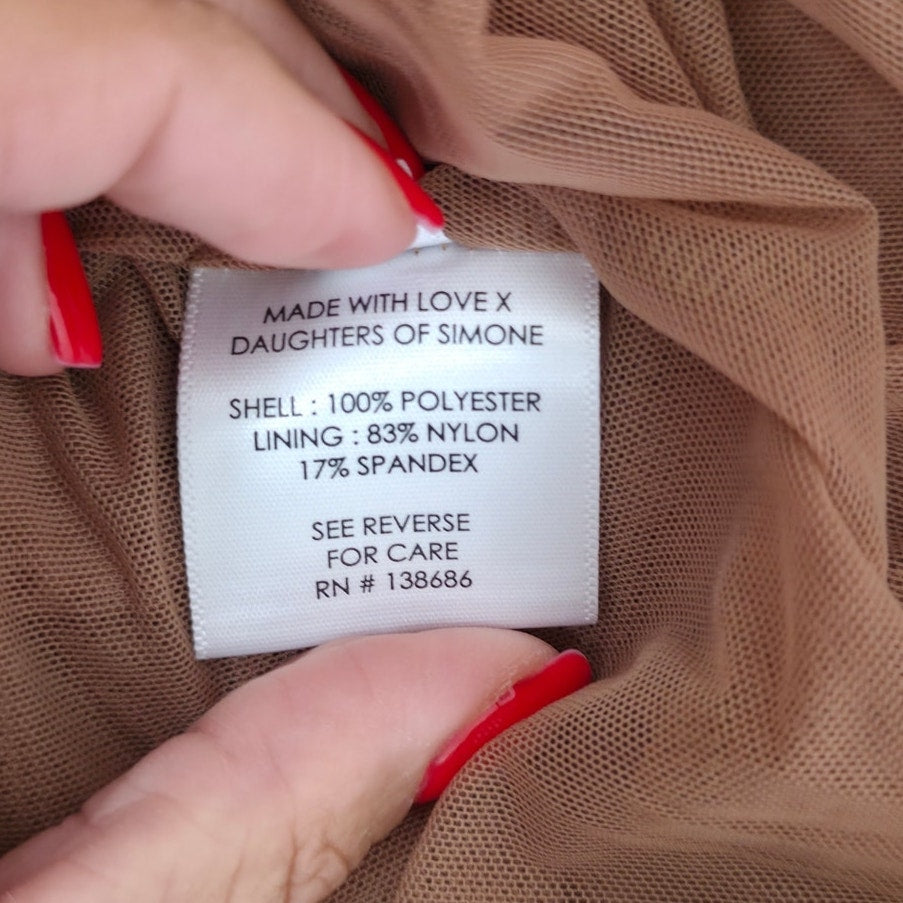 Daughters of Simone Hollis Lace Open Back Wedding Gown Bridal Bohemian XL NWT