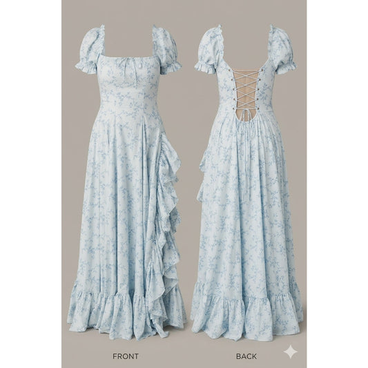 Selkie Foxglove Plus Short-Sleeve Ruffle Maxi Dress Sz 2x Plus Size NWT