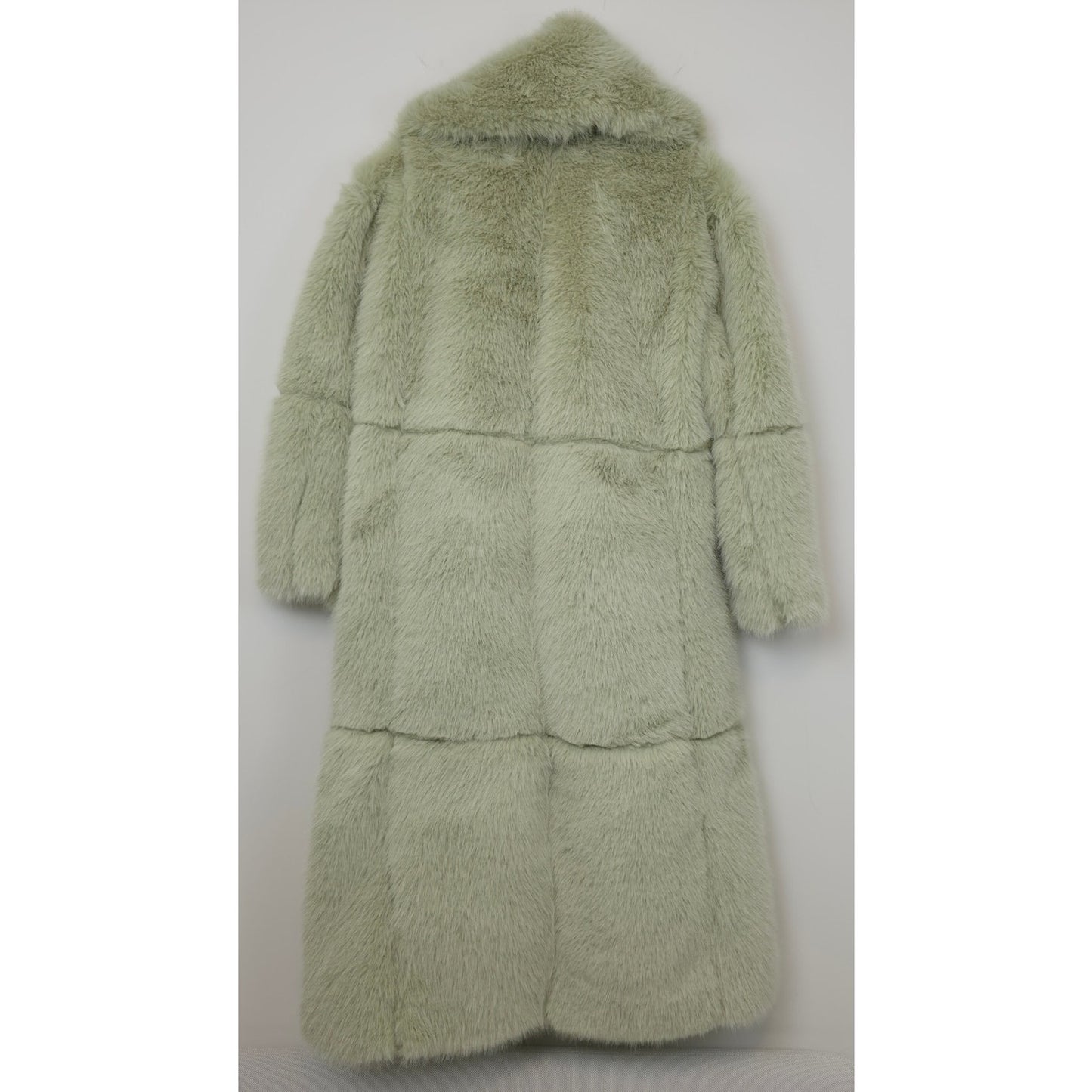 FREE PEOPLE Pistacho Soft Shoreditch Faux Fur Maxi Topcoat Sz Small NWT