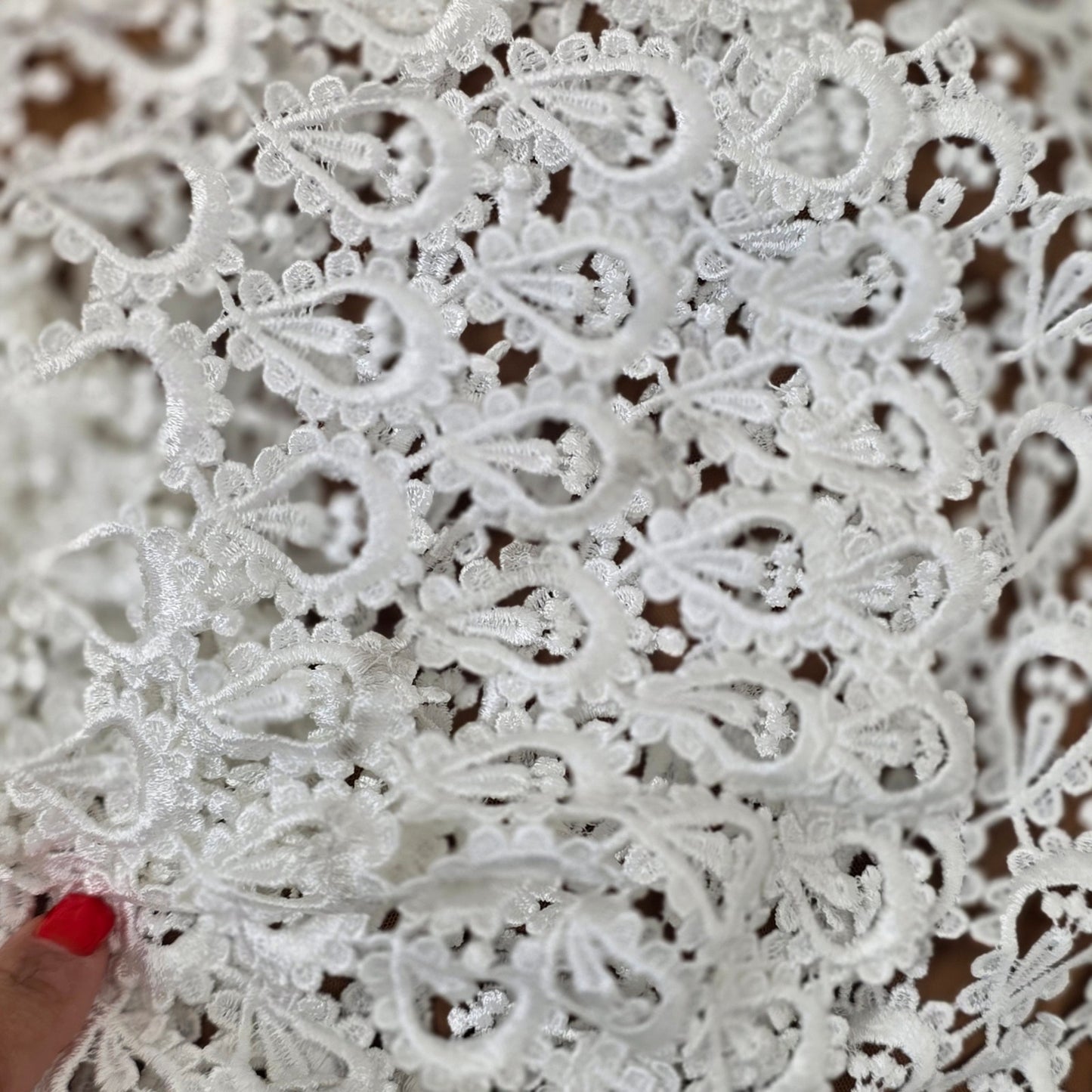 Daughters of Simone Nev Almond Crochet Lace Wedding Dress 4XL Anthro Boho Gown