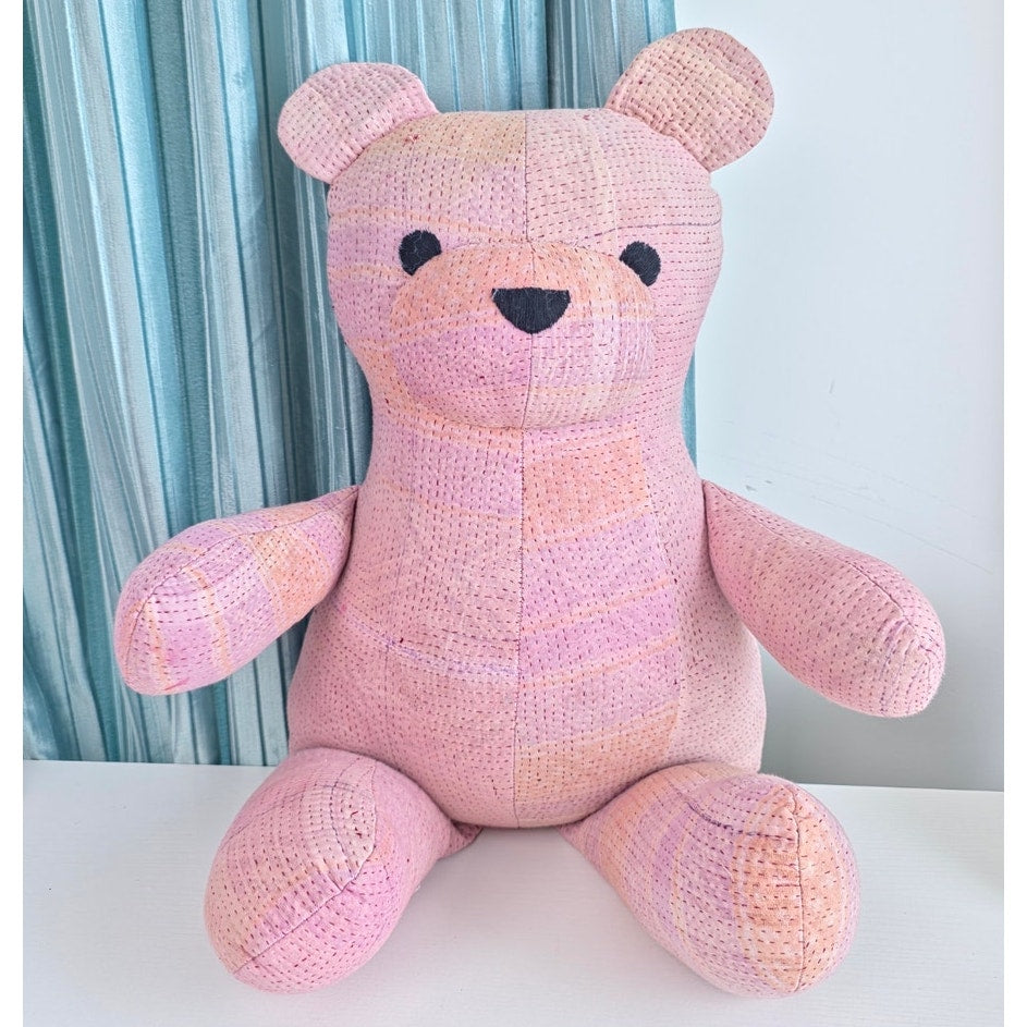 Free People Pink hues Vintage Kantha Quilt Bear