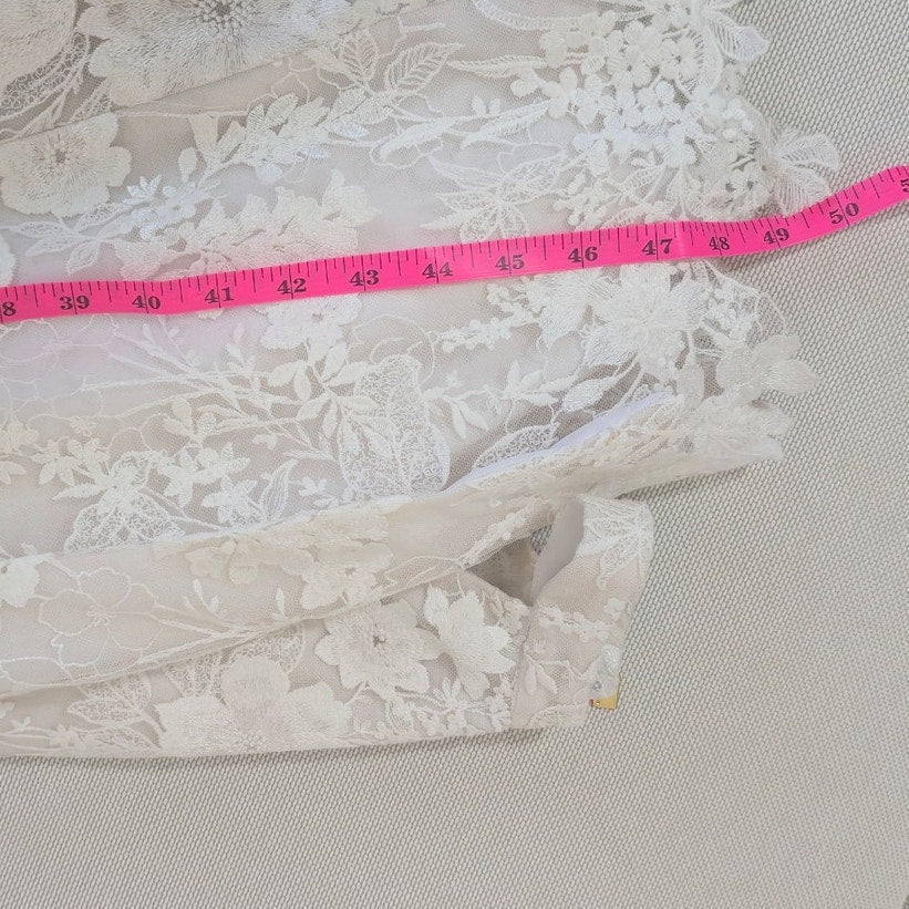 Anne Barge Unforgettable Halter Embroidered Lace Midi Dress Sz Small