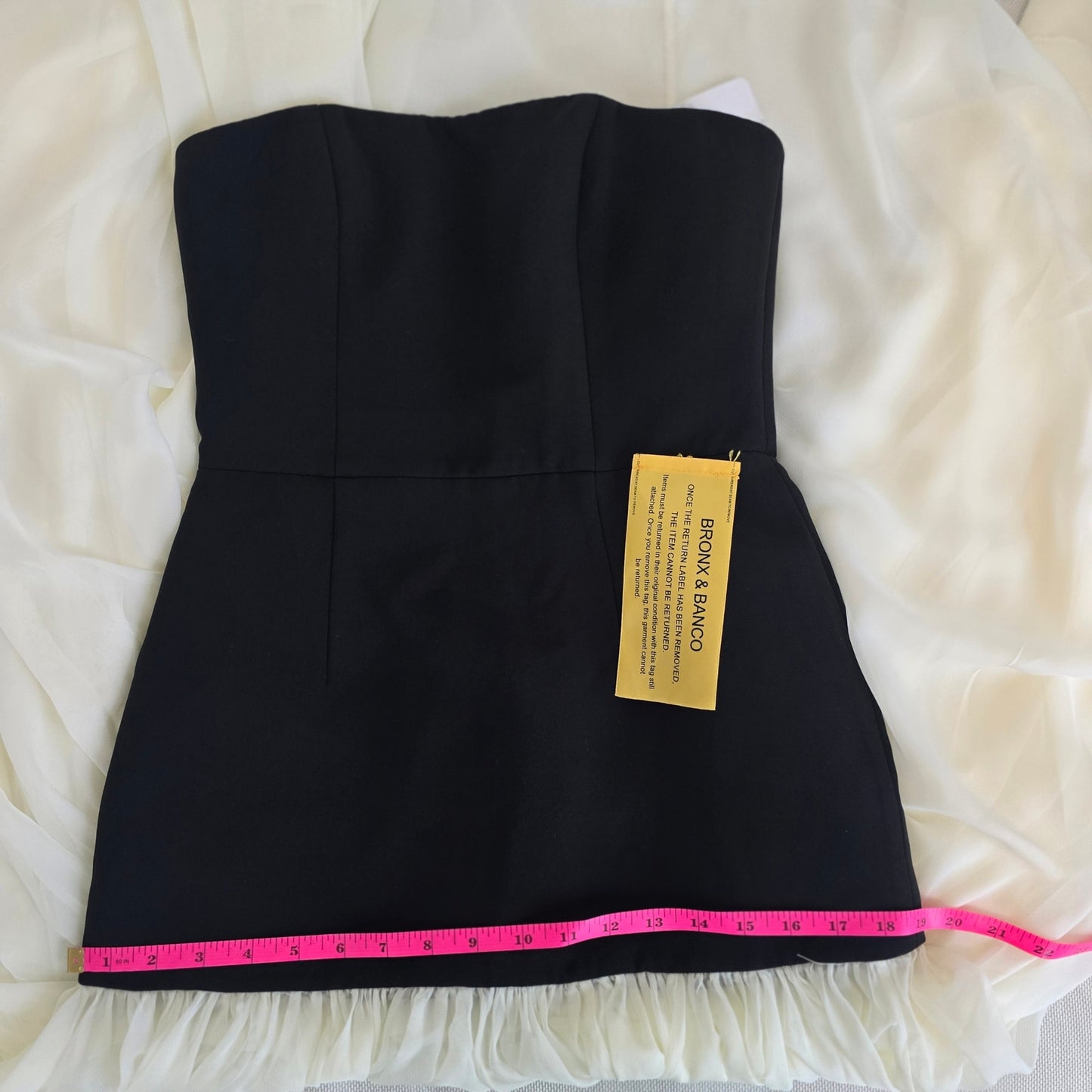 Bronx and Banco Adrian Strapless Drop-Waist Sheer bottom Maxi Dress Sz 6 Med NWT