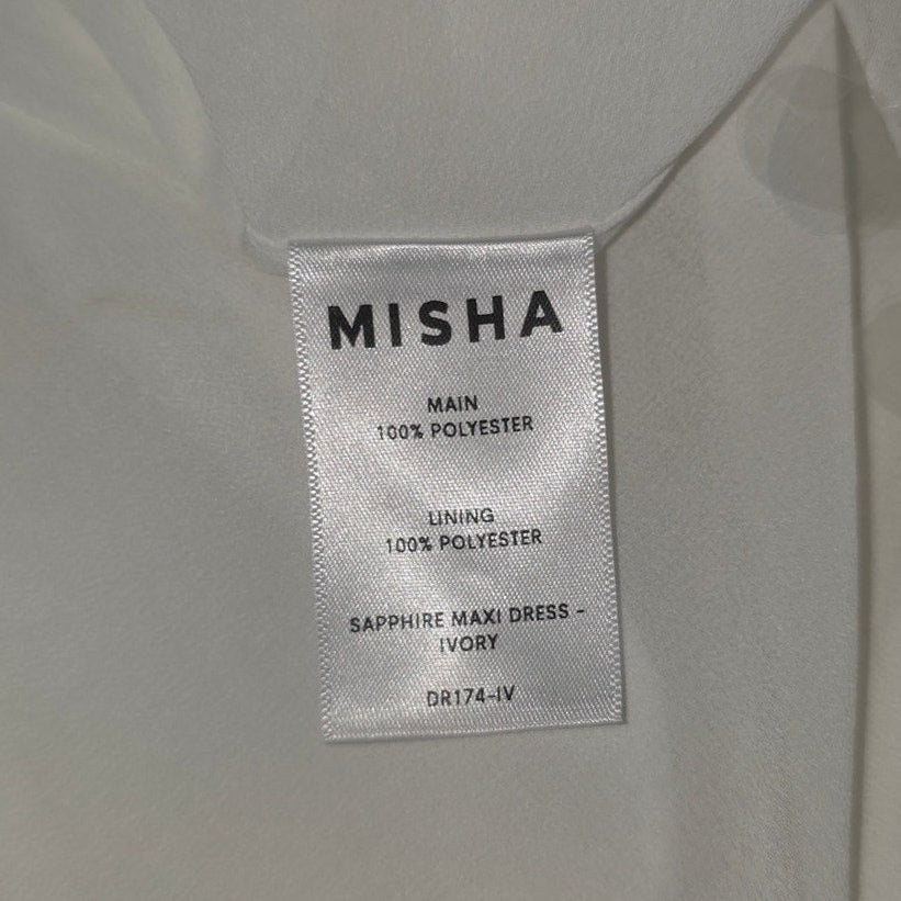 MISHA The Sapphire Sequin Maxi Dress in Ivory Sz M NWT