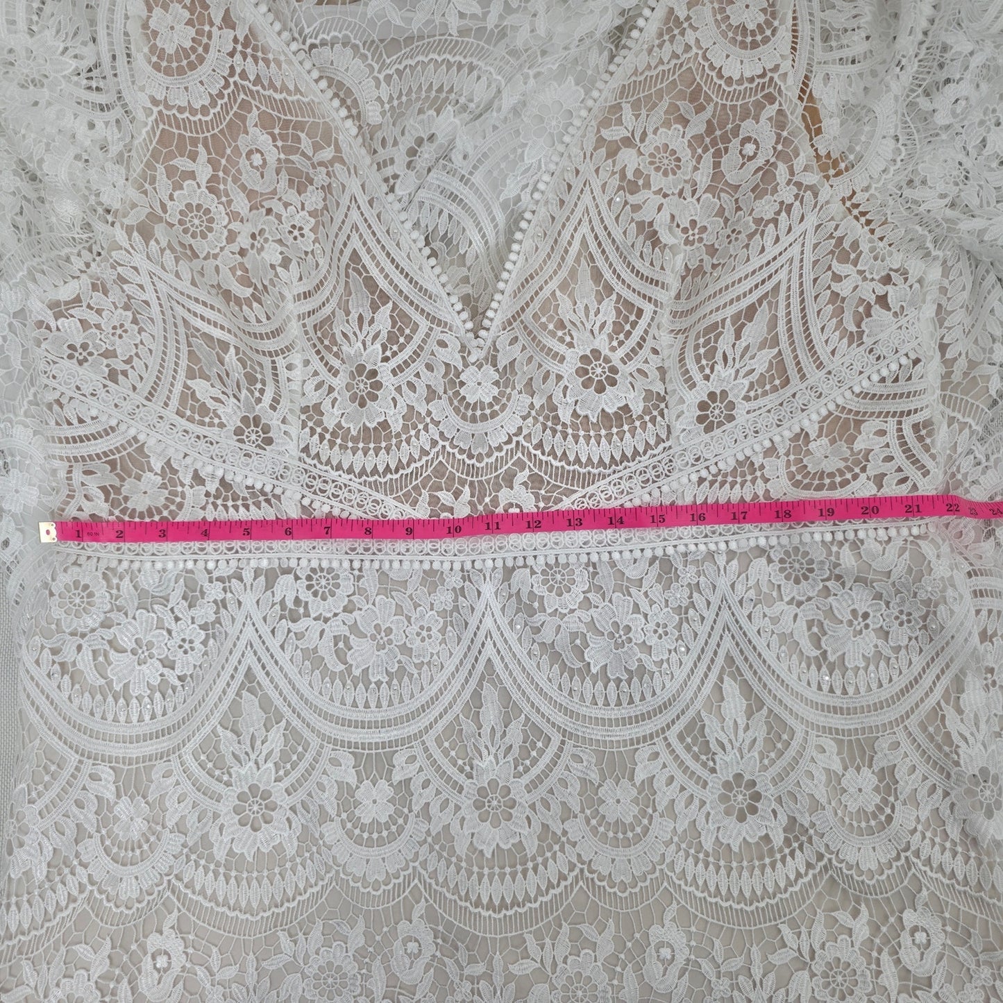 BHLDN Rish Haleh Flutter-Sleeve Lace V-Neck Fit & Flare Wedding Gown 22W NWT