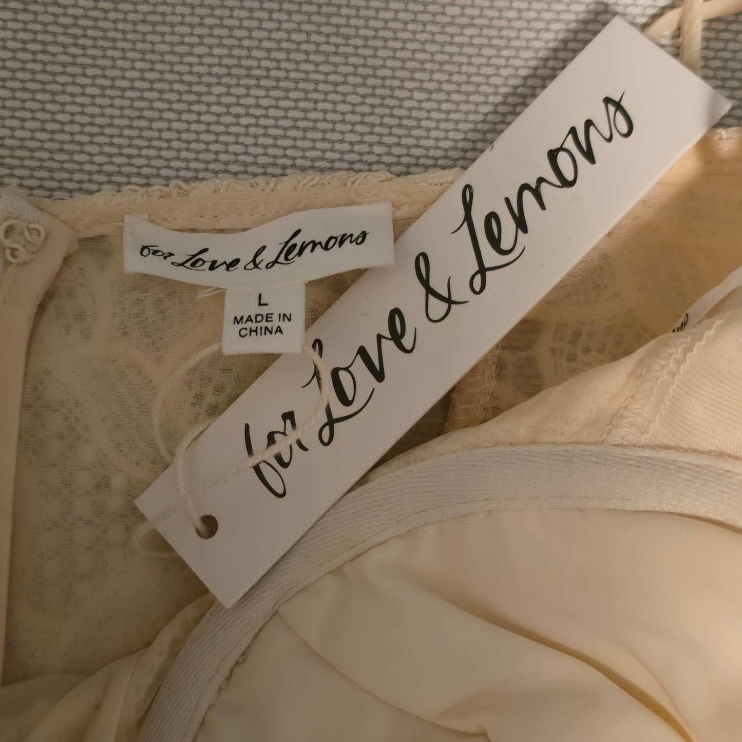 For Love & Lemons Sleeveless Coco Lace Corset Mini Dress Size L NWT