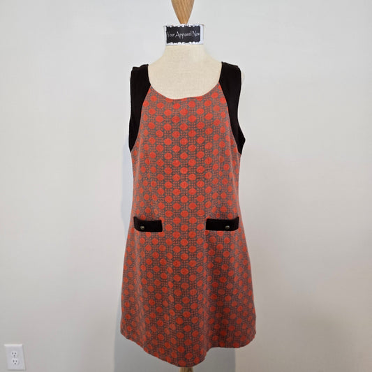 Gracia Women Orange Sleeveless Front Pockets Shift Dress Sz Large (810)