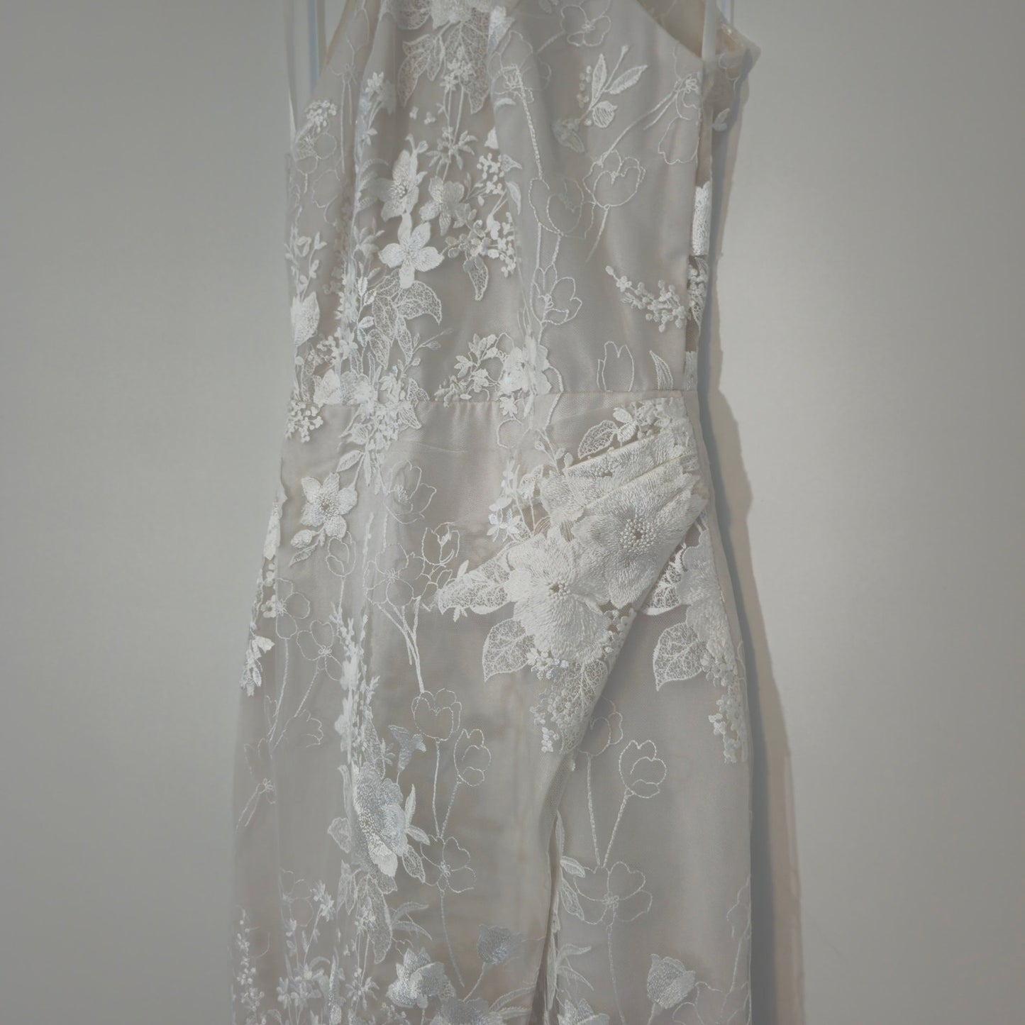 Anne Barge Unforgettable Halter Embroidered Lace Midi Dress Sz Small