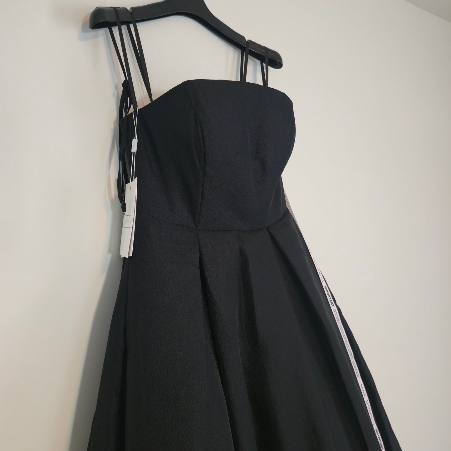 Mac Duggal Black Floral Brocade Bottom Strapless Maxi Dress Sz 2