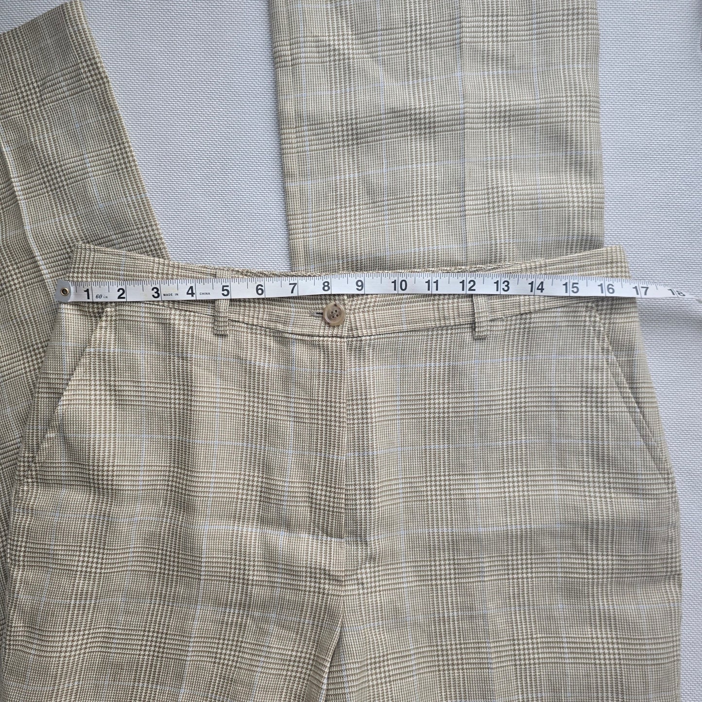 Brooks Brothers Women's Neutral Checkered Linen Blend Straight Pants Sz 10 (794)