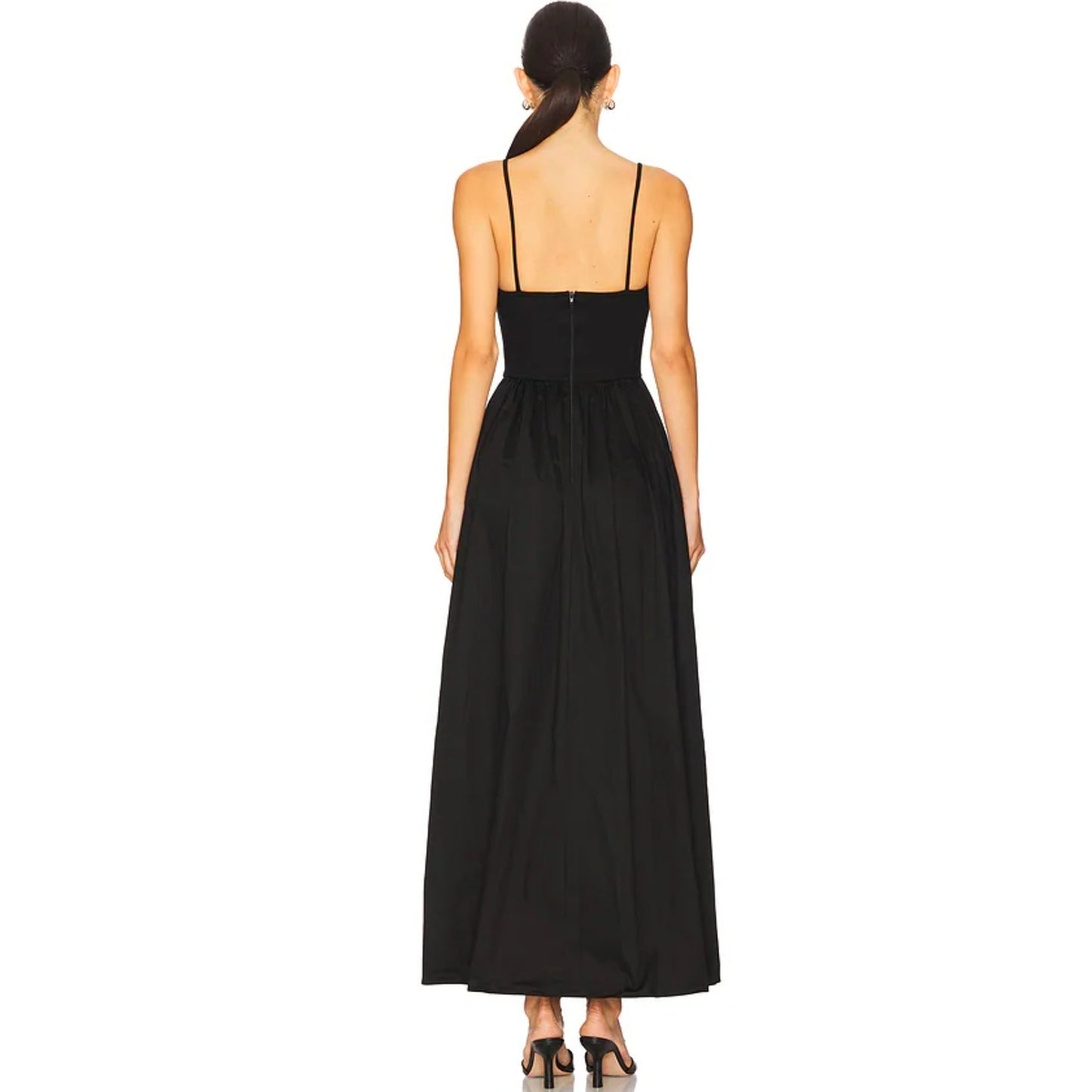 DELFI Collective Black Lilith Dress Elegant Designer Maxi Dress Sz XS