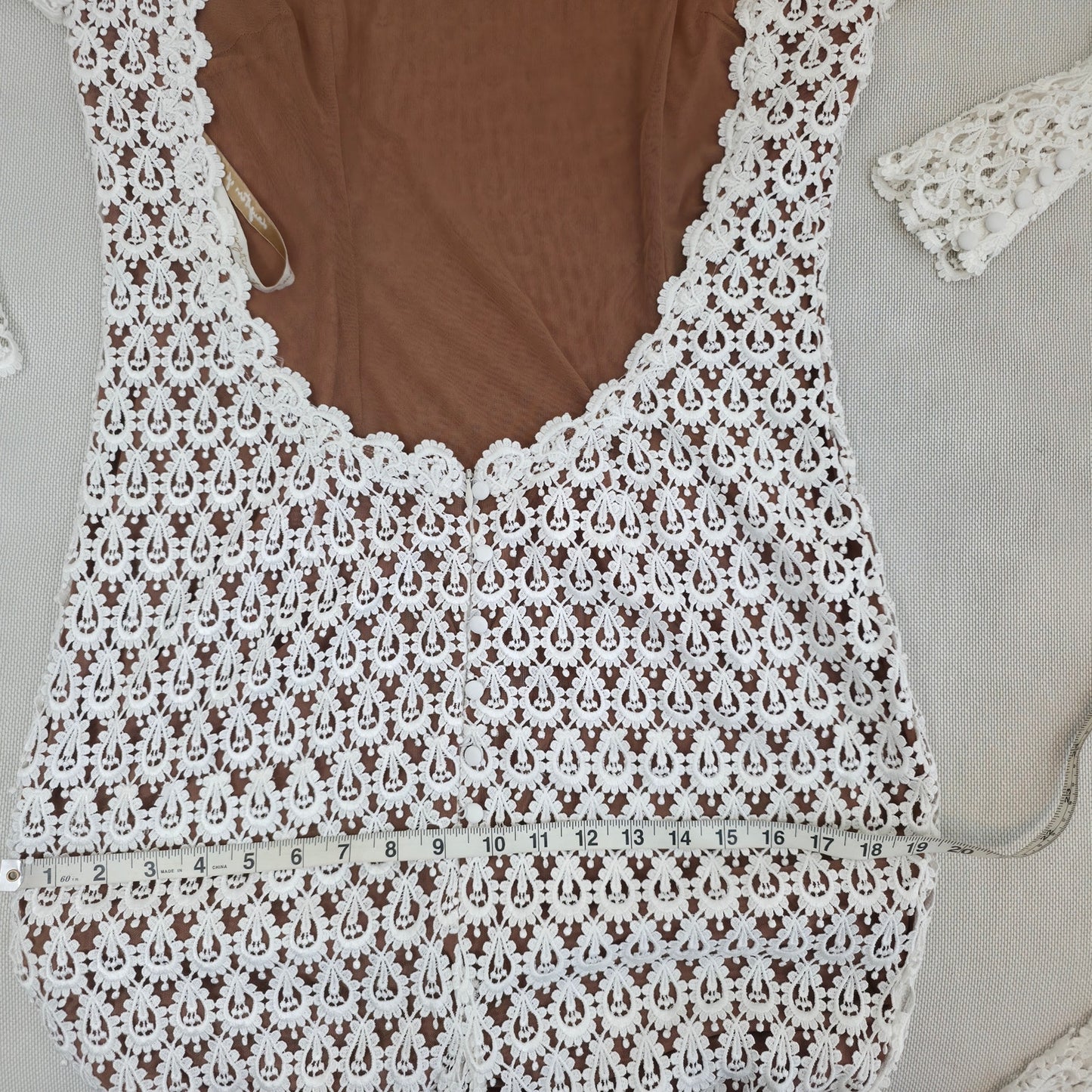 Daughters of Simone Hollis Lace Open Back Wedding Gown Bridal Bohemian XL NWT