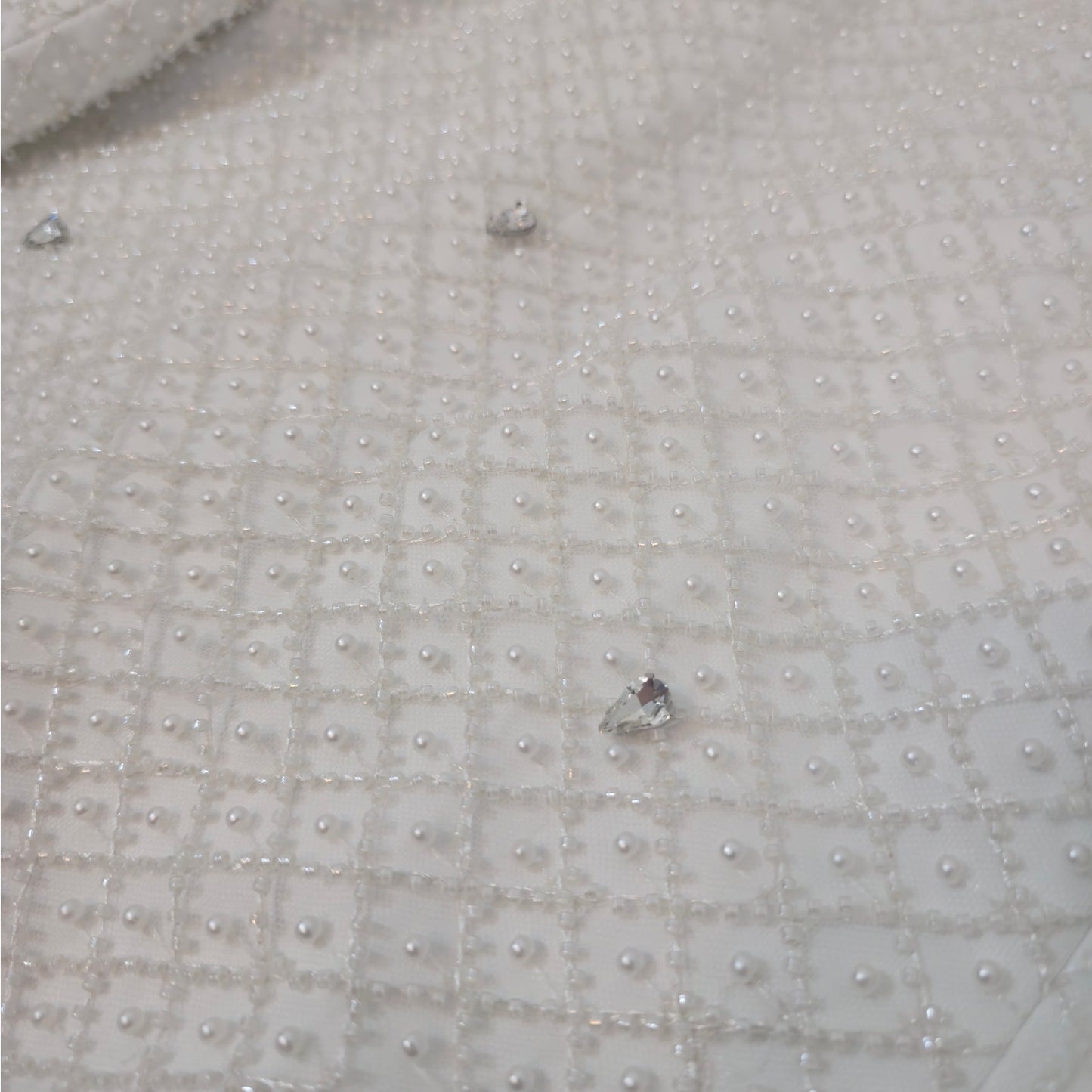 Morpine Fashion White Hypnotized Pearl Crystal Jacket Blazer Sz XL