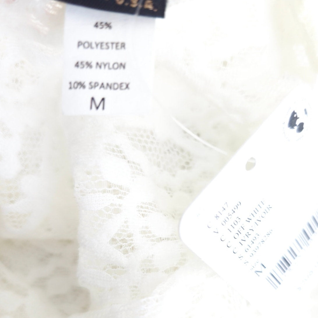 Only Hearts OFF White Sheer Lace Adorn Aline Maddalena Dianna Maxi Gown Sz M