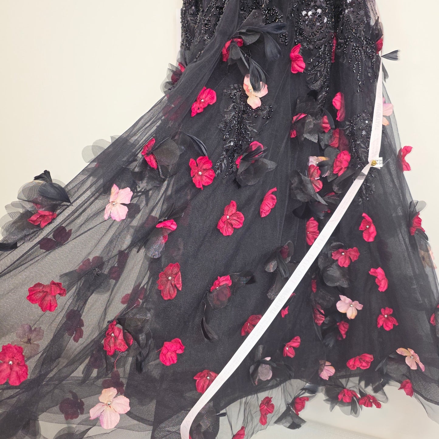 Mac Duggal Sleeveless Sequin Floral Appliqué Midi Dress Sz 2 NWT