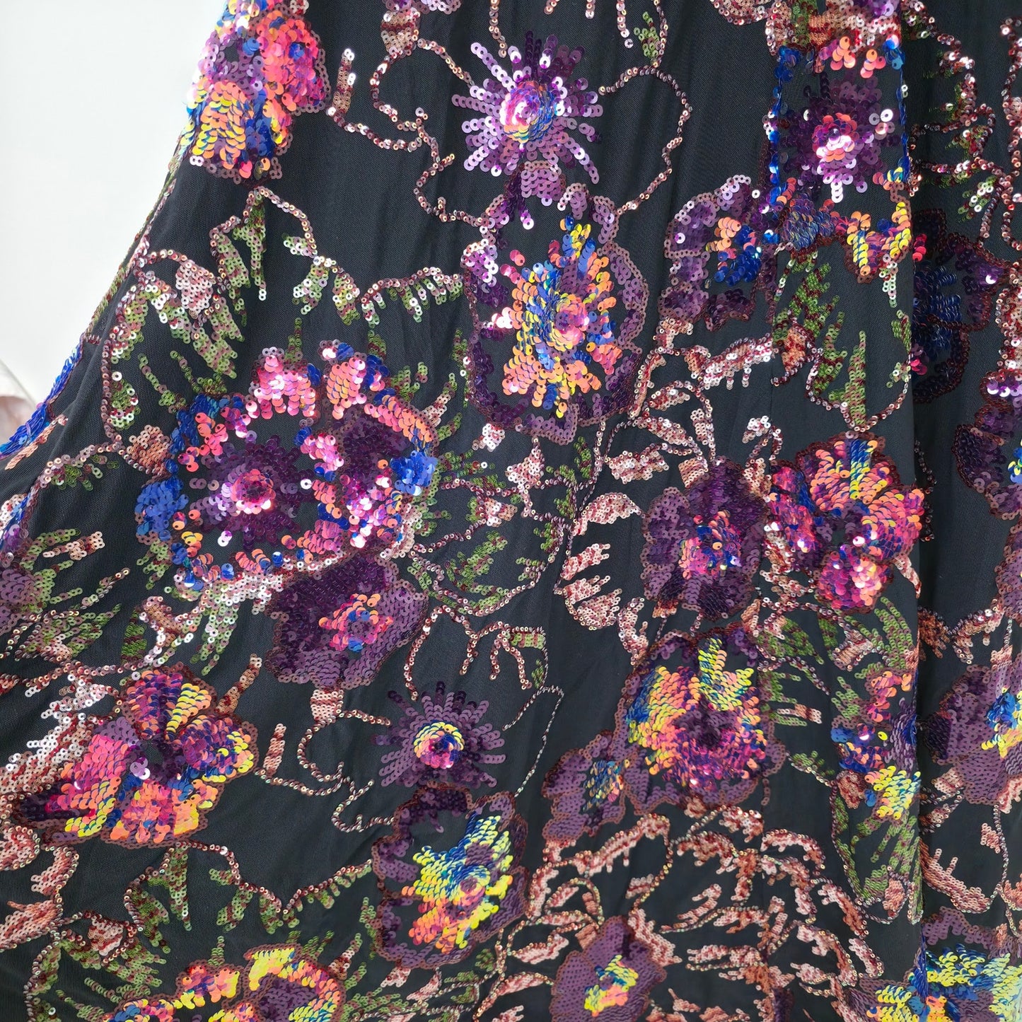 Helsi Helen Strapless Floral Stretch Sequin Mermaid Maxi Dress Sz Small NWT