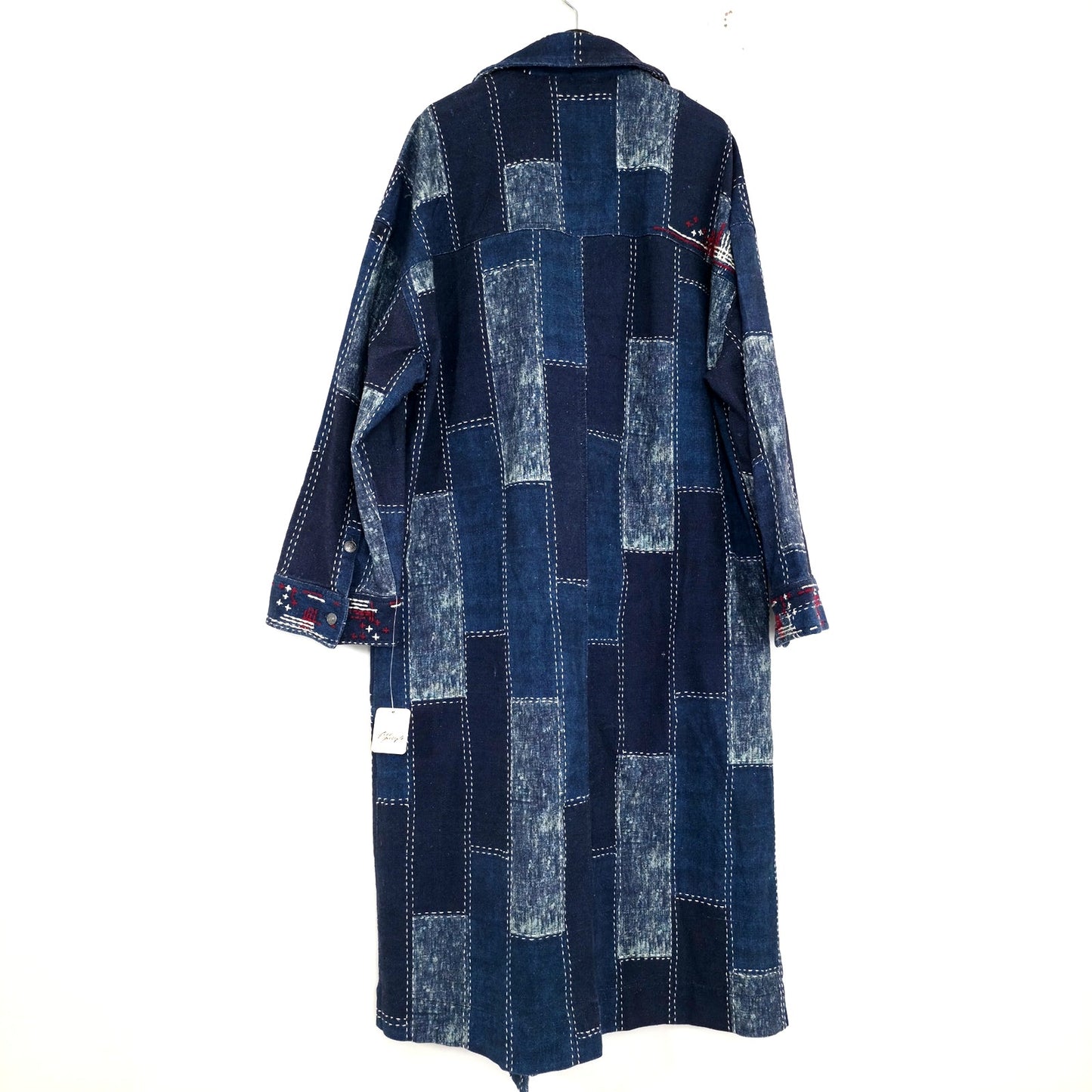 Free People We The Free Open Studio Duster Indigo Patchwork Denim Coat XS/S NWT