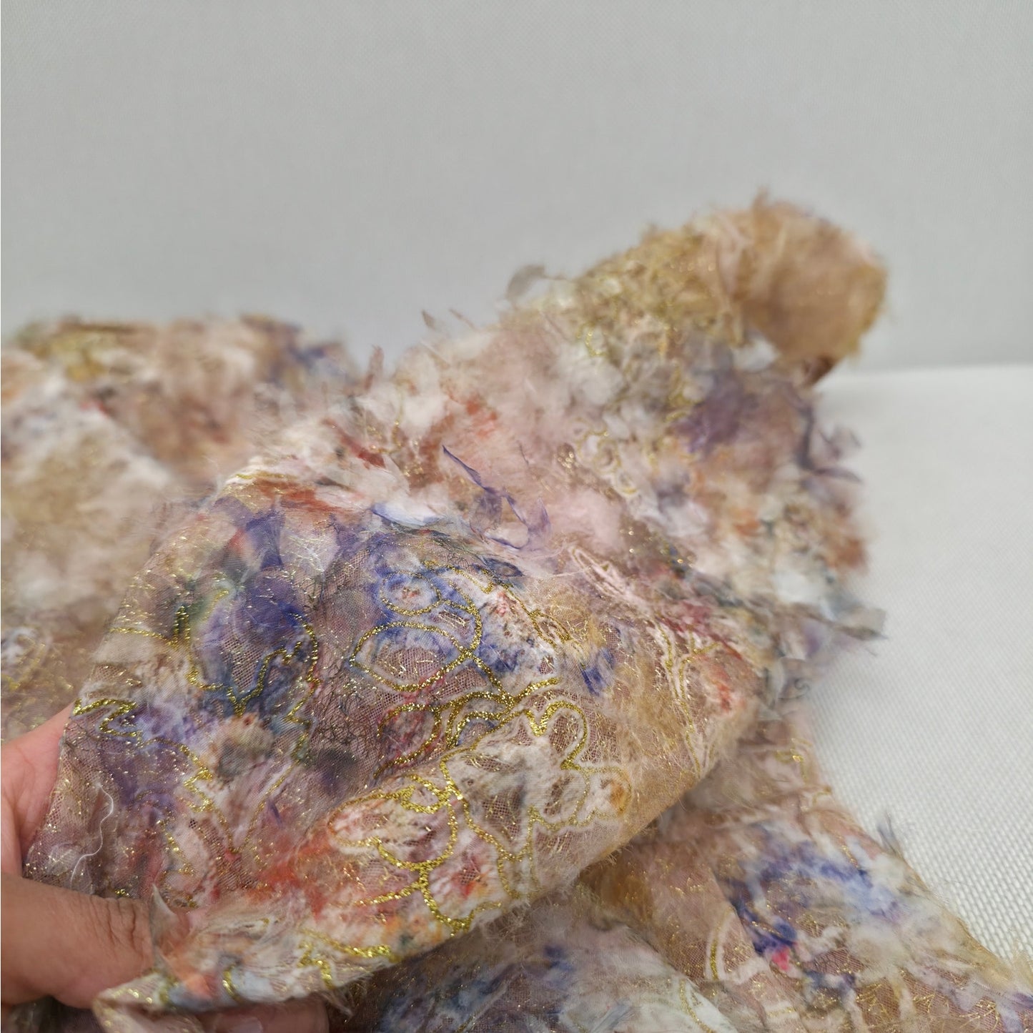 Helsi Gold Watercolor Irina Long-Sleeve High Neck Embellished Mini Dress sz XS