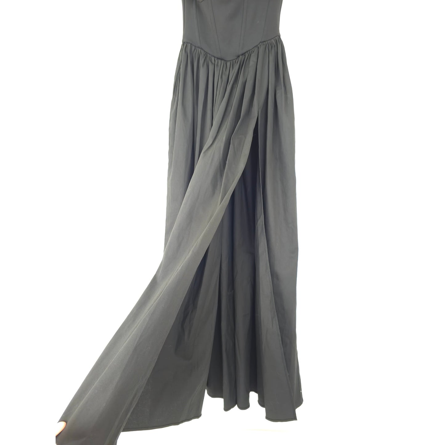 DELFI Collective Black Lilith Dress Elegant Designer Maxi Dress Sz XS