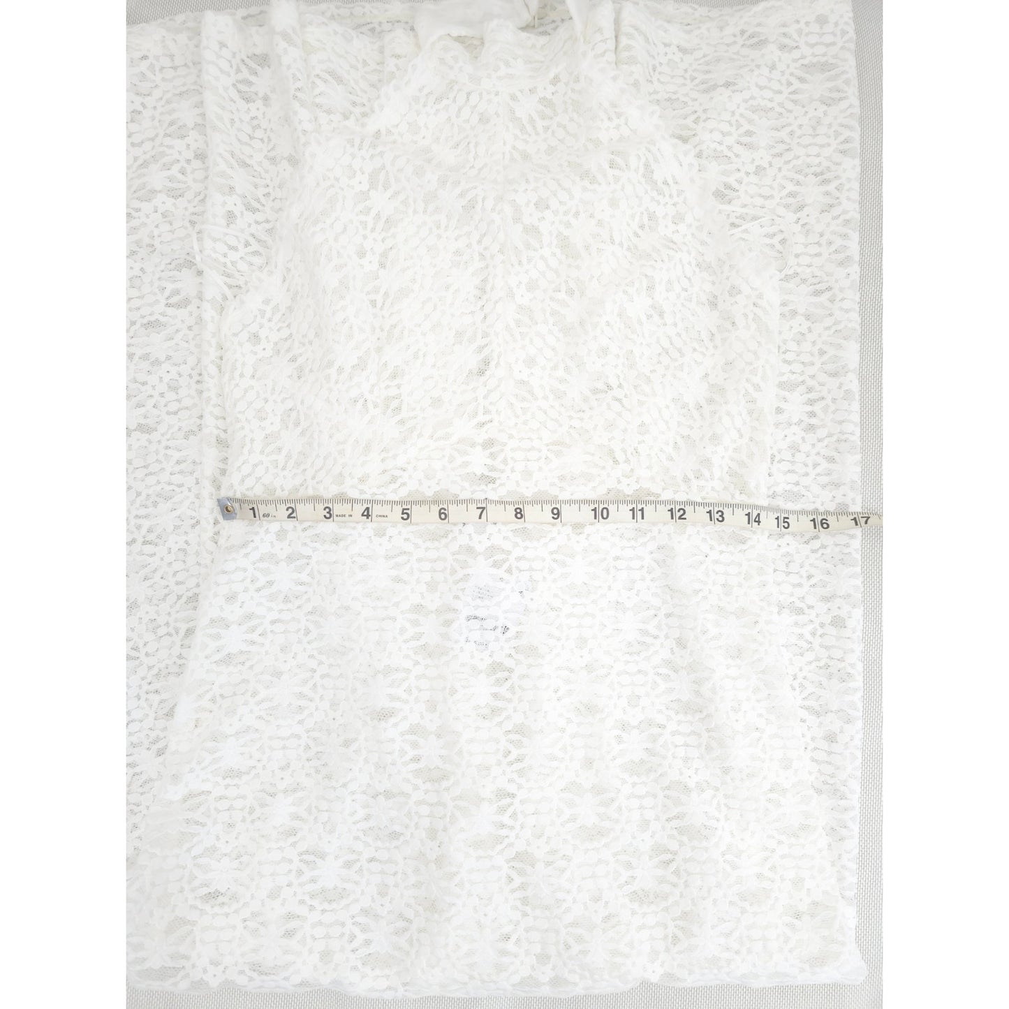 Only Hearts OFF White Sheer Lace Adorn Aline Maddalena Dianna Maxi Gown Sz M