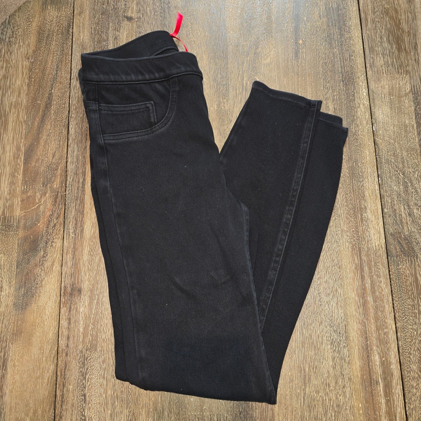 SPANX Black Jeggings Skinny Cotton Blend Elastic Waist Pants Sz Small (718)