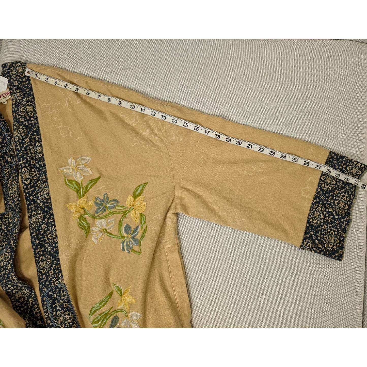Free People Henlow Embroidered Relaxed Oversized Duster Jacket Sz XS/Small