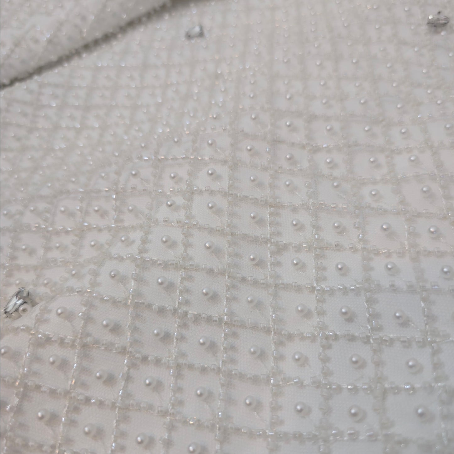 Morpine Fashion White Hypnotized Pearl Crystal Jacket Blazer Sz XL