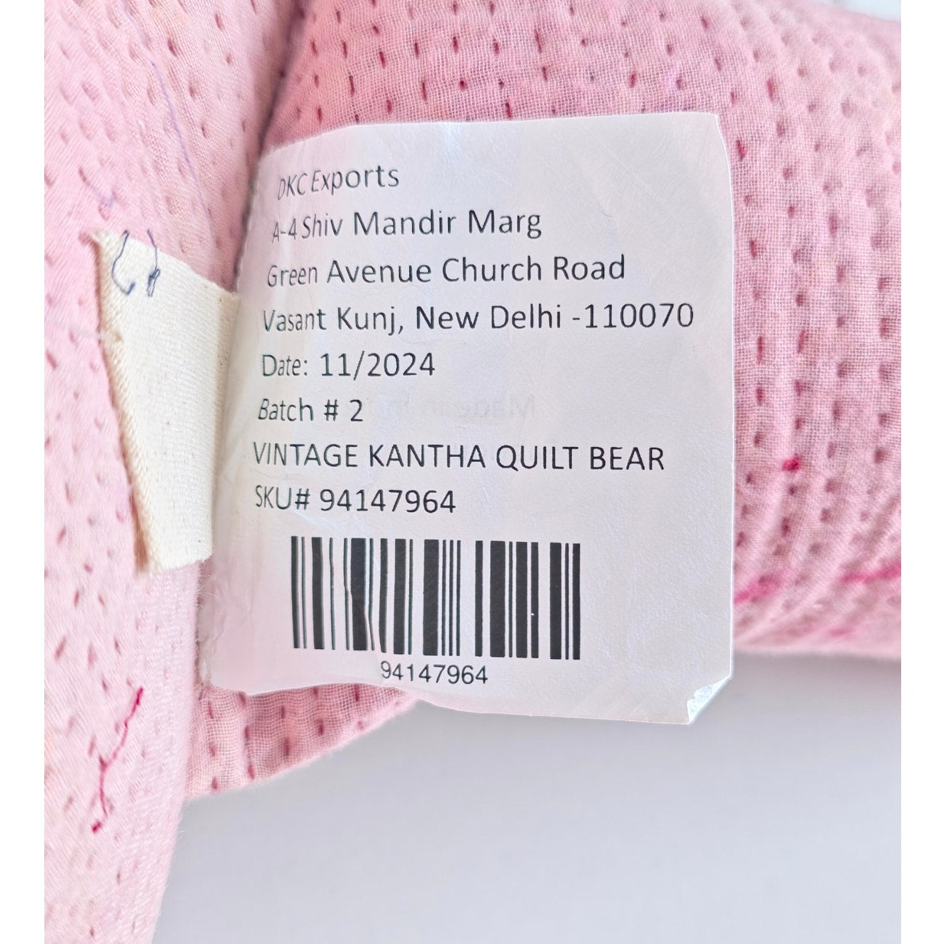 Free People Pink hues Vintage Kantha Quilt Bear