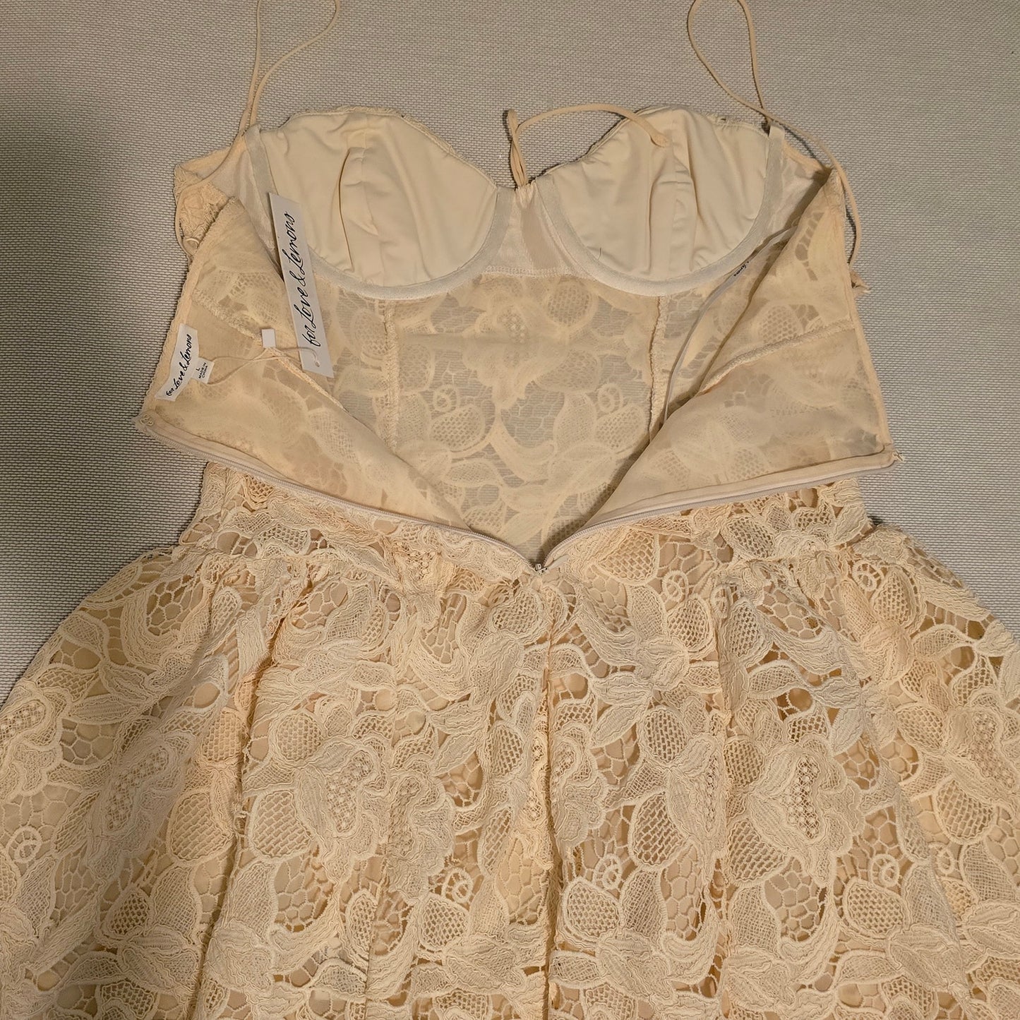 For Love & Lemons Sleeveless Coco Lace Corset Mini Dress Size L NWT