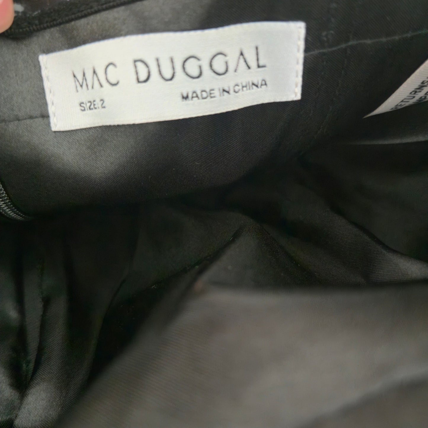 Mac Duggal Black Floral Brocade Bottom Strapless Maxi Dress Sz 2