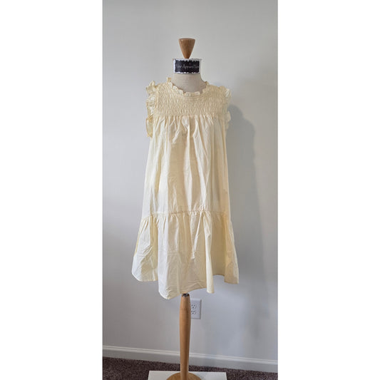 &merci Women's Yellow Baby Doll Mini Dress Sz Large (0953)