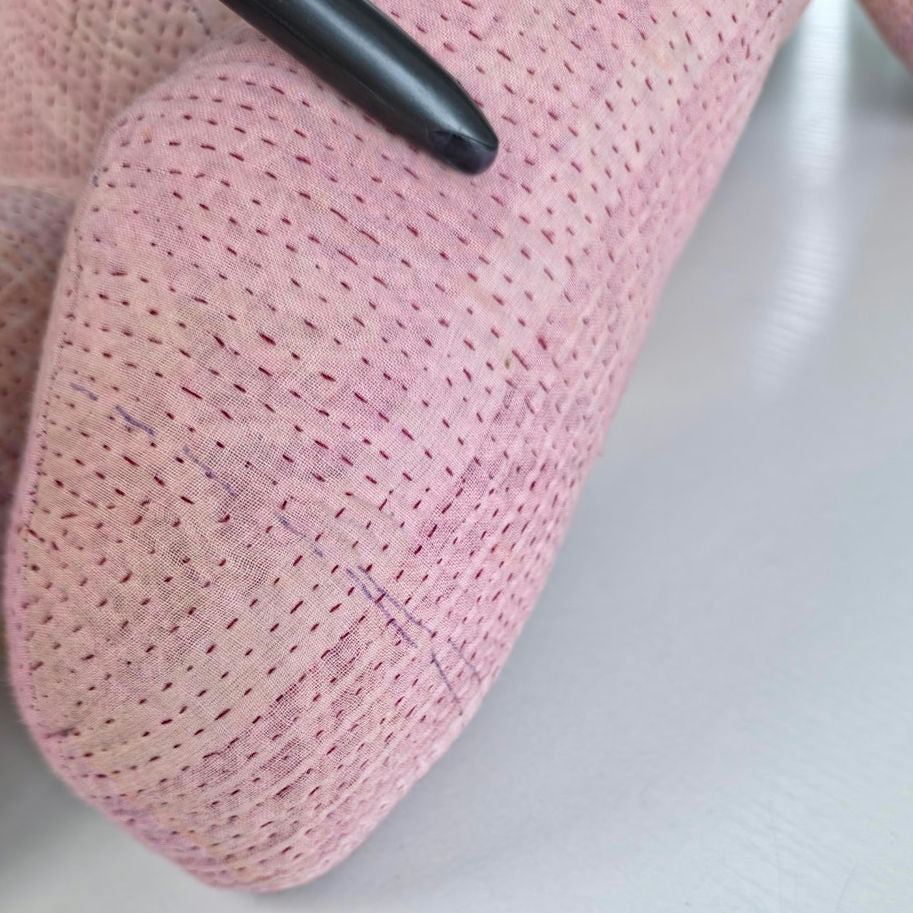Free People Pink hues Vintage Kantha Quilt Bear