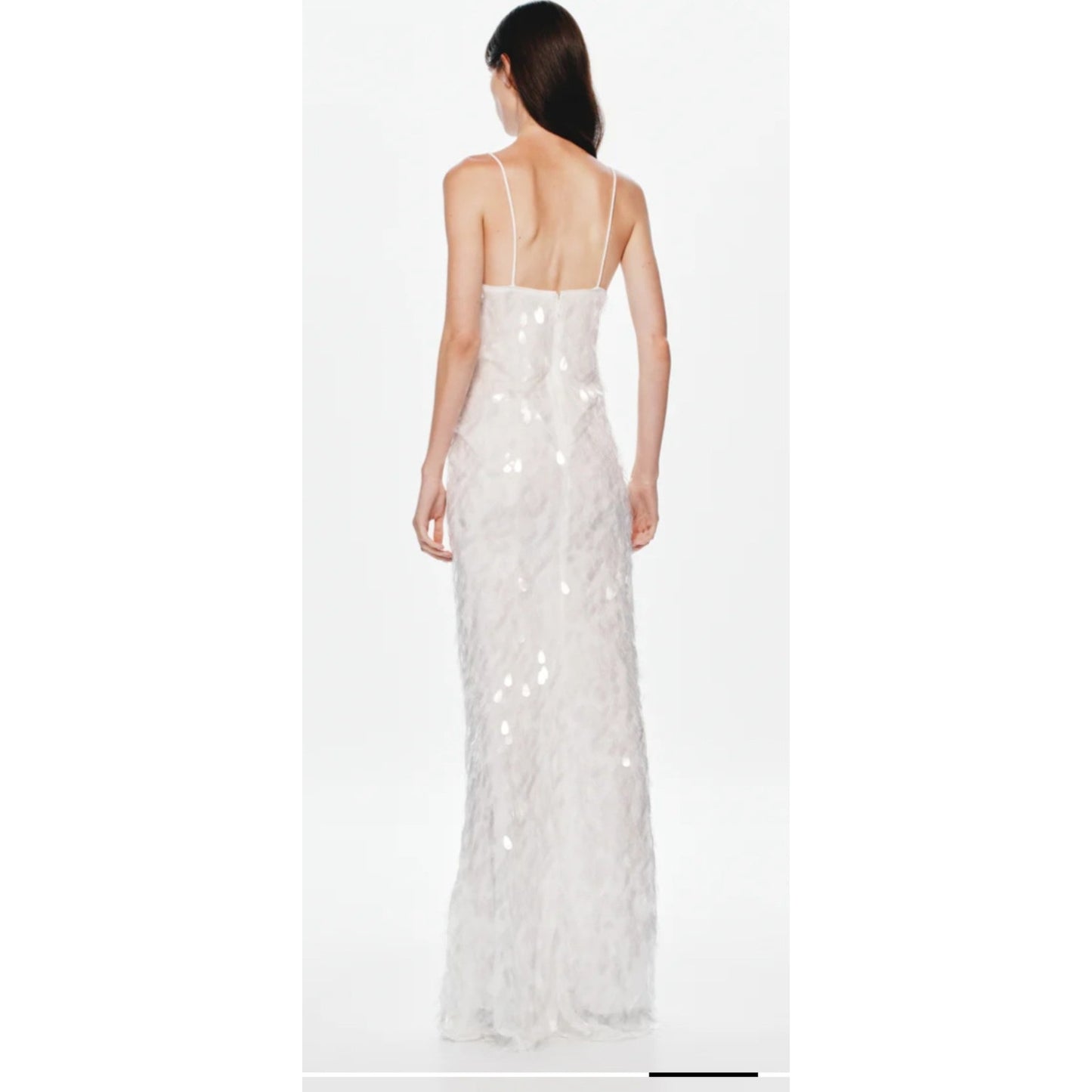 MISHA The Sapphire Sequin Maxi Dress in Ivory Sz M NWT