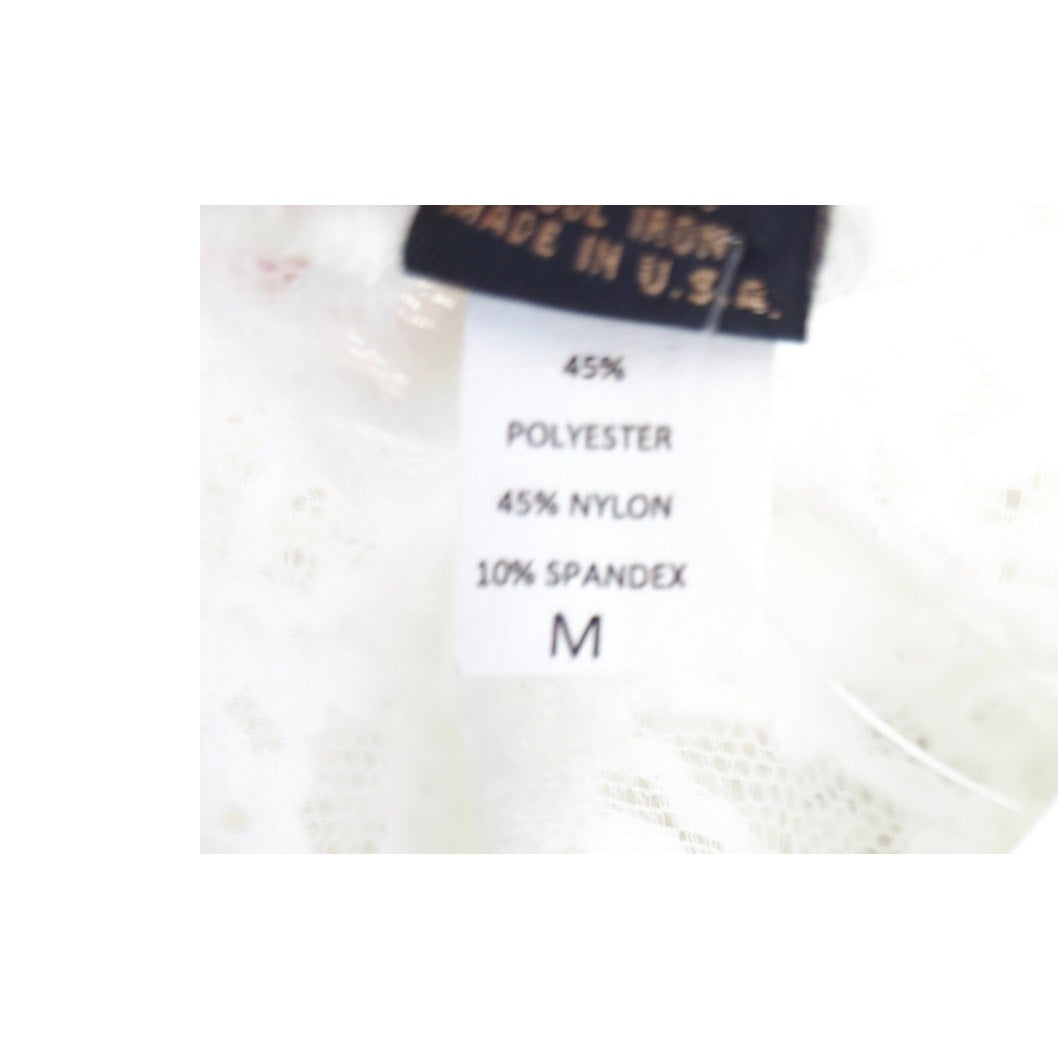 Only Hearts OFF White Sheer Lace Adorn Aline Maddalena Dianna Maxi Gown Sz M