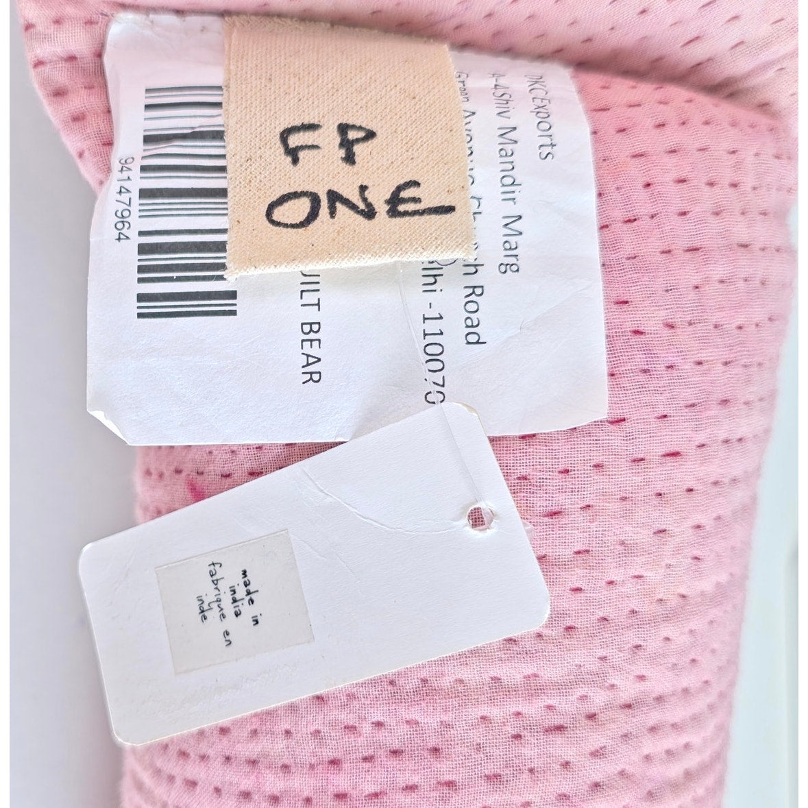 Free People Pink hues Vintage Kantha Quilt Bear