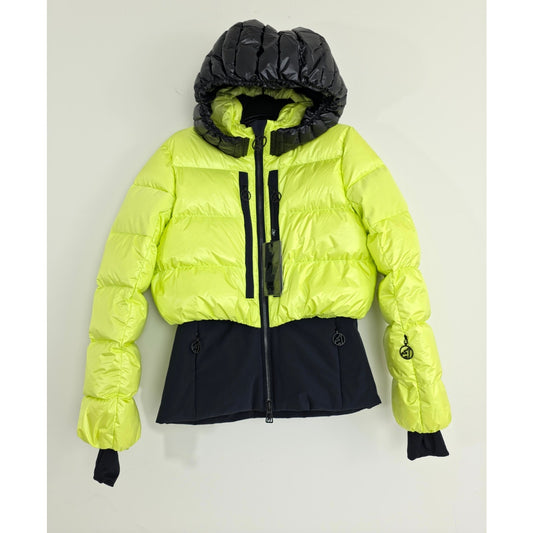 Toni Sailer Bernadette Luxury Down Ski Jacket Citrine Yellow & Black EU 36 NWT