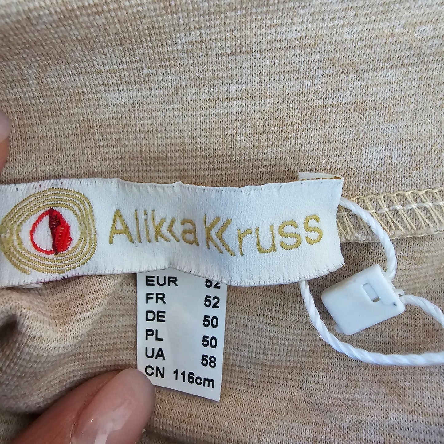 Alika Kruss Sand Loose Fitting Jersey Boat Neckline Midi Dress Sz 18W (673)