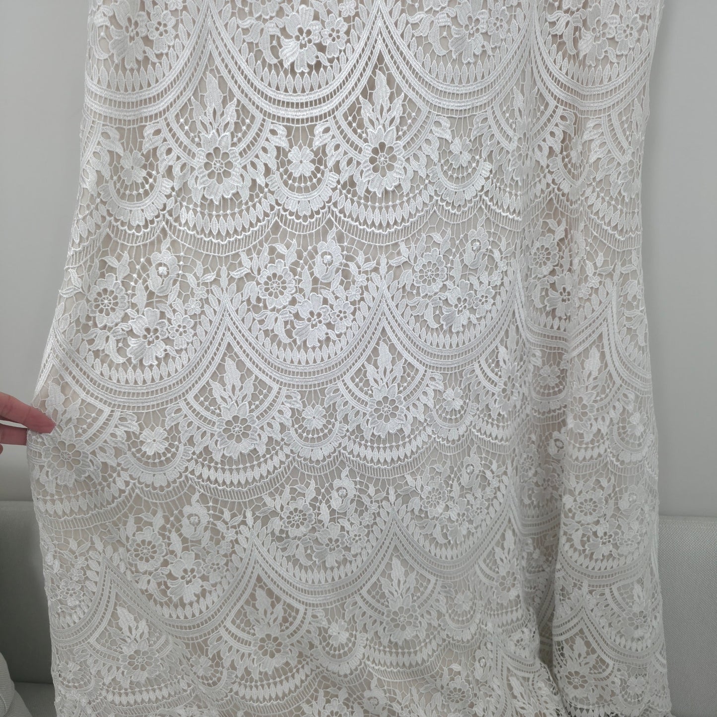 BHLDN Rish Haleh Flutter-Sleeve Lace V-Neck Fit & Flare Wedding Gown 22W NWT