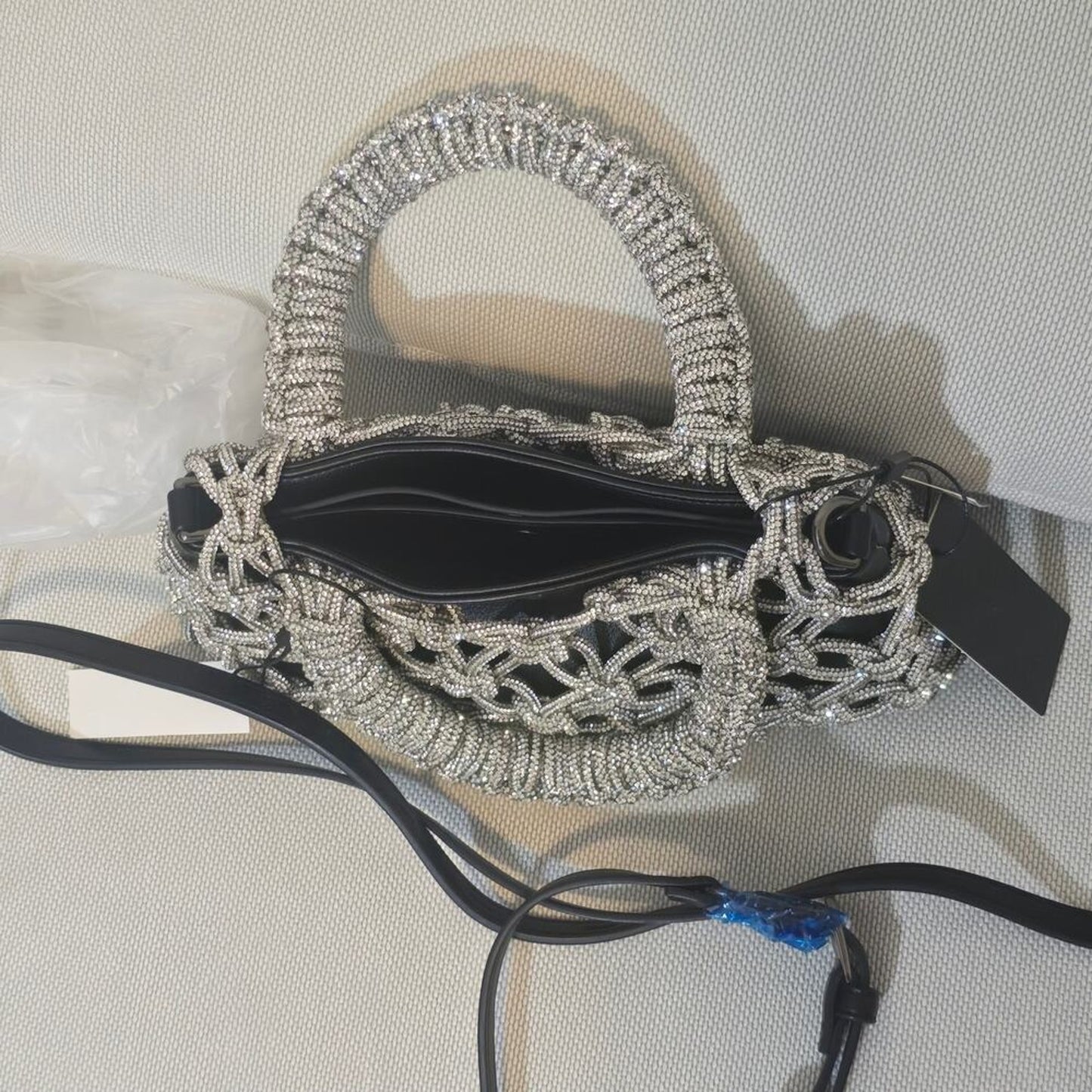 ROCKNOT THE TRANSFORMER Crystal Insert Black Bag and Crossbody