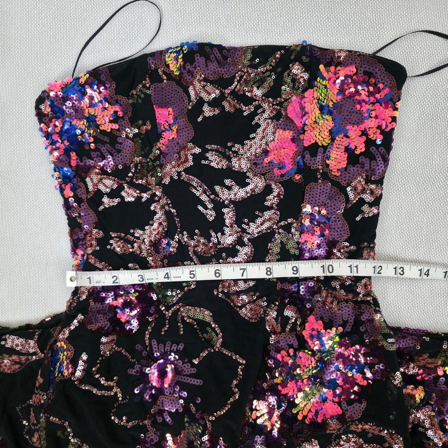 Helsi Helen Strapless Floral Stretch Sequin Mermaid Maxi Dress Sz Small NWT