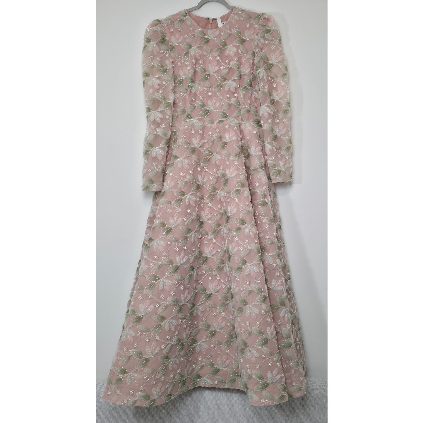 Helsi Tessa Long-Sleeve Appliqué A-Line Maxi Dress Sz XL