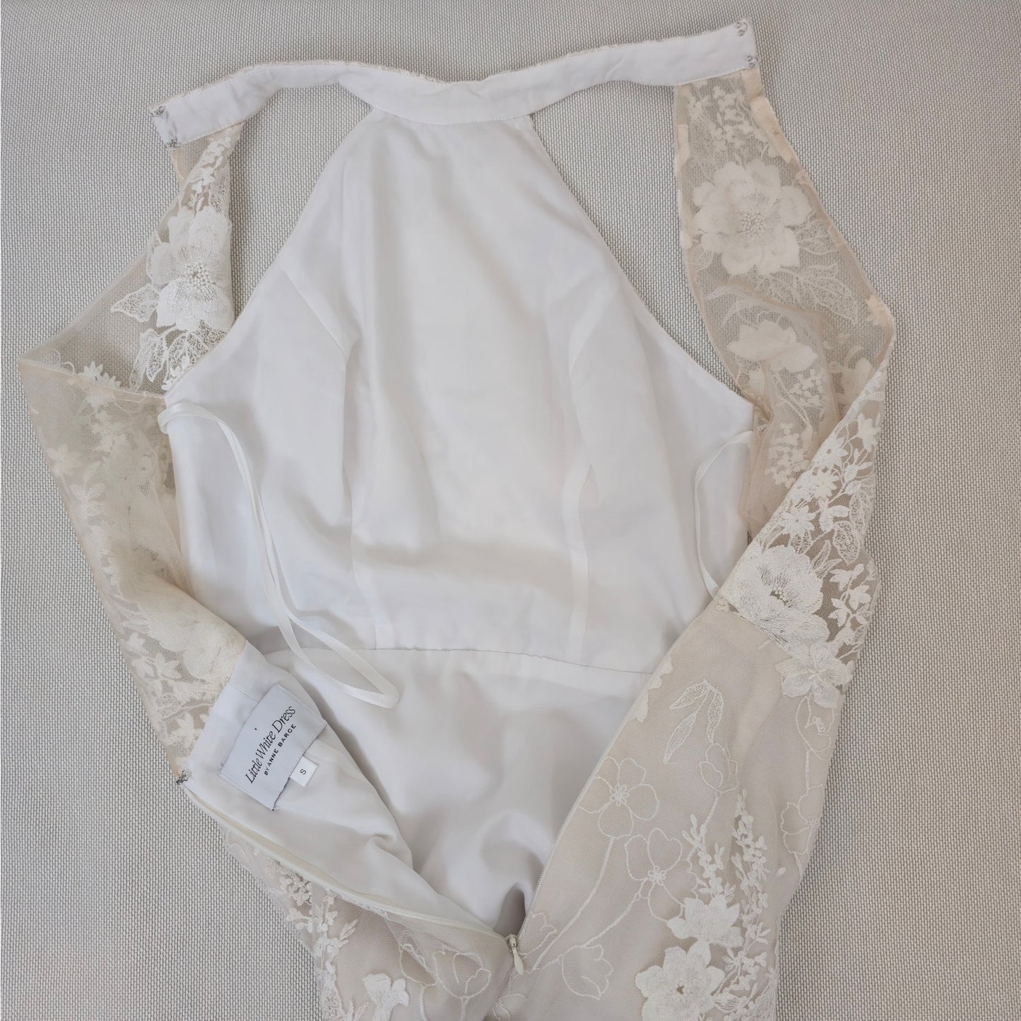 Anne Barge Unforgettable Halter Embroidered Lace Midi Dress Sz Small