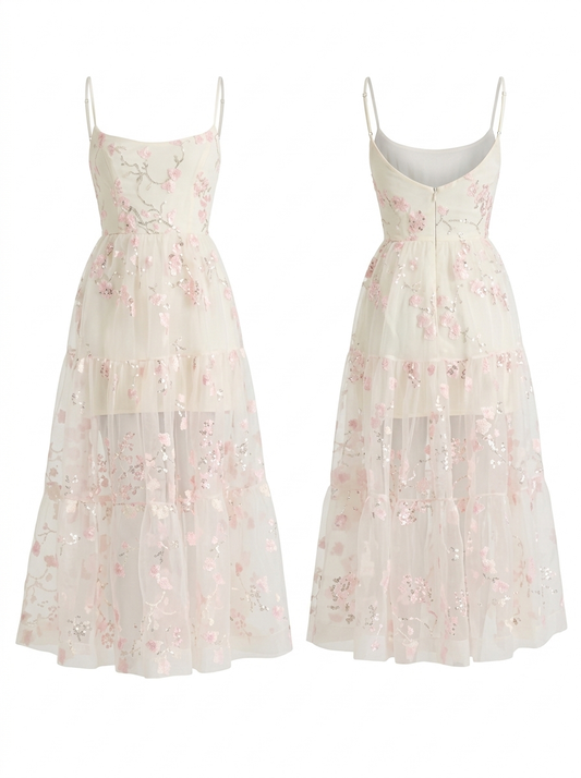 Helsi Adela Floral Tiered Maxi Dress Ivory Pink Sz S NWT Corset Bodice