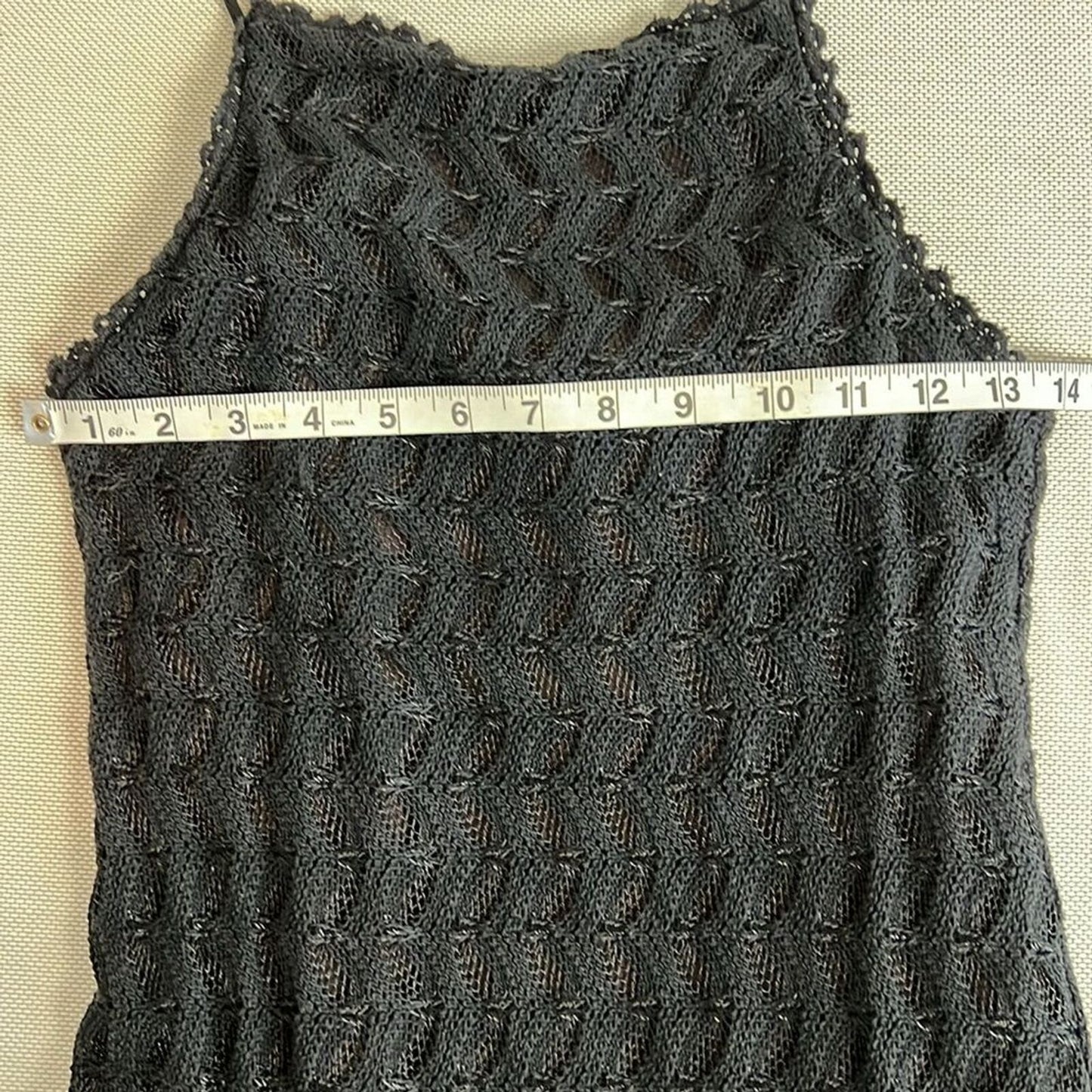 Parallel Dresses Spaghetti Vintage Strap Black Knit Lined Dress Sz 8 (519)